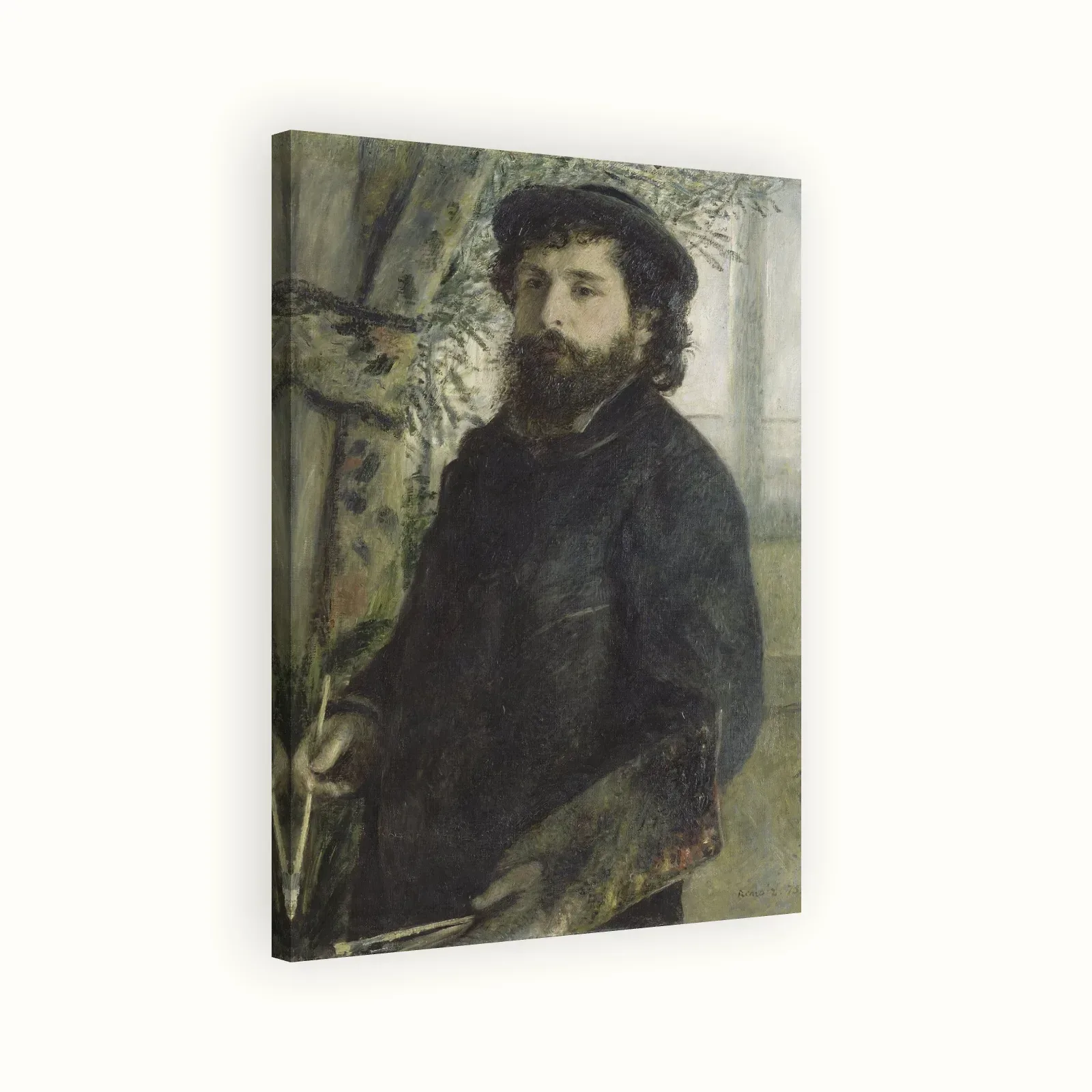 Claude Monet by Pierre-Auguste Renoir, 1875: Stretched canvas