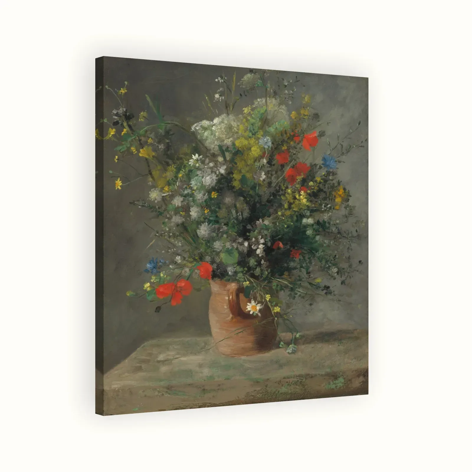 Flowers in a Vase by Pierre-Auguste Renoir, c. 1866: Stretched canvas