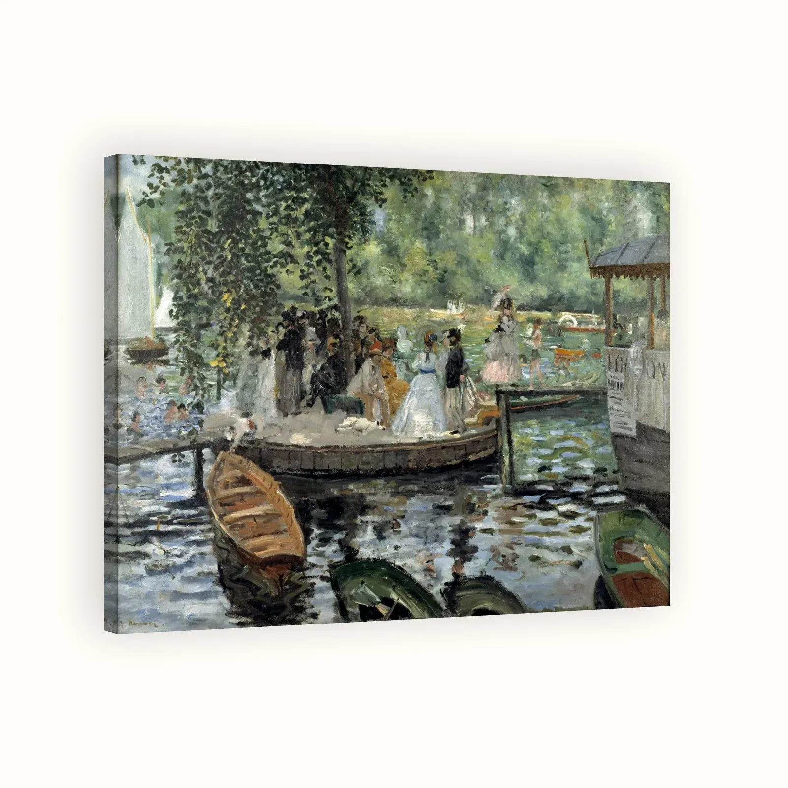 La Grenouillère by Pierre-Auguste Renoir, 1875: Stretched canvas