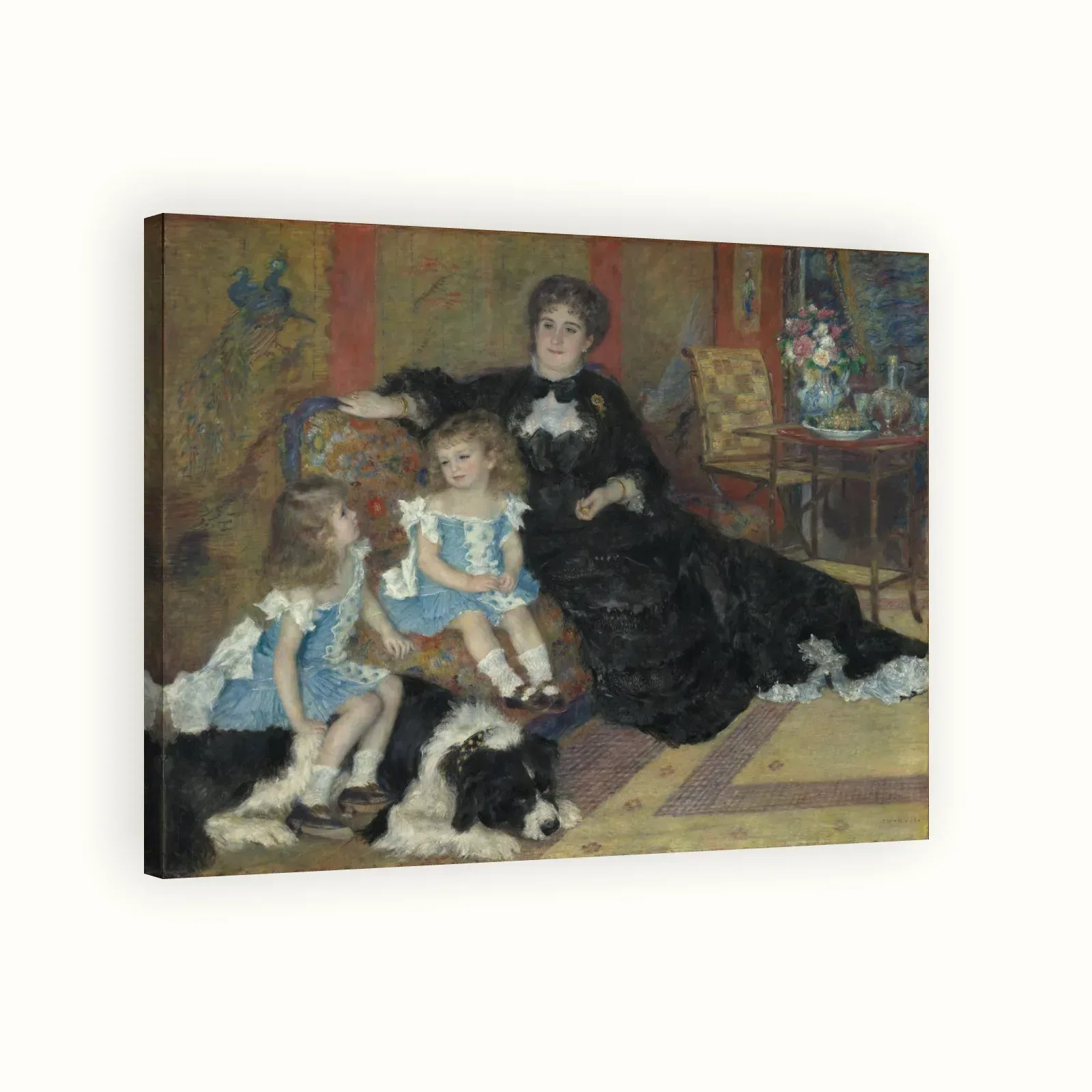 Madame Georges Charpentier and Her Children, Georgette-Berthe and Paul-Émile-Charles by Pierre-Auguste Renoir, 1878: Stretched canvas