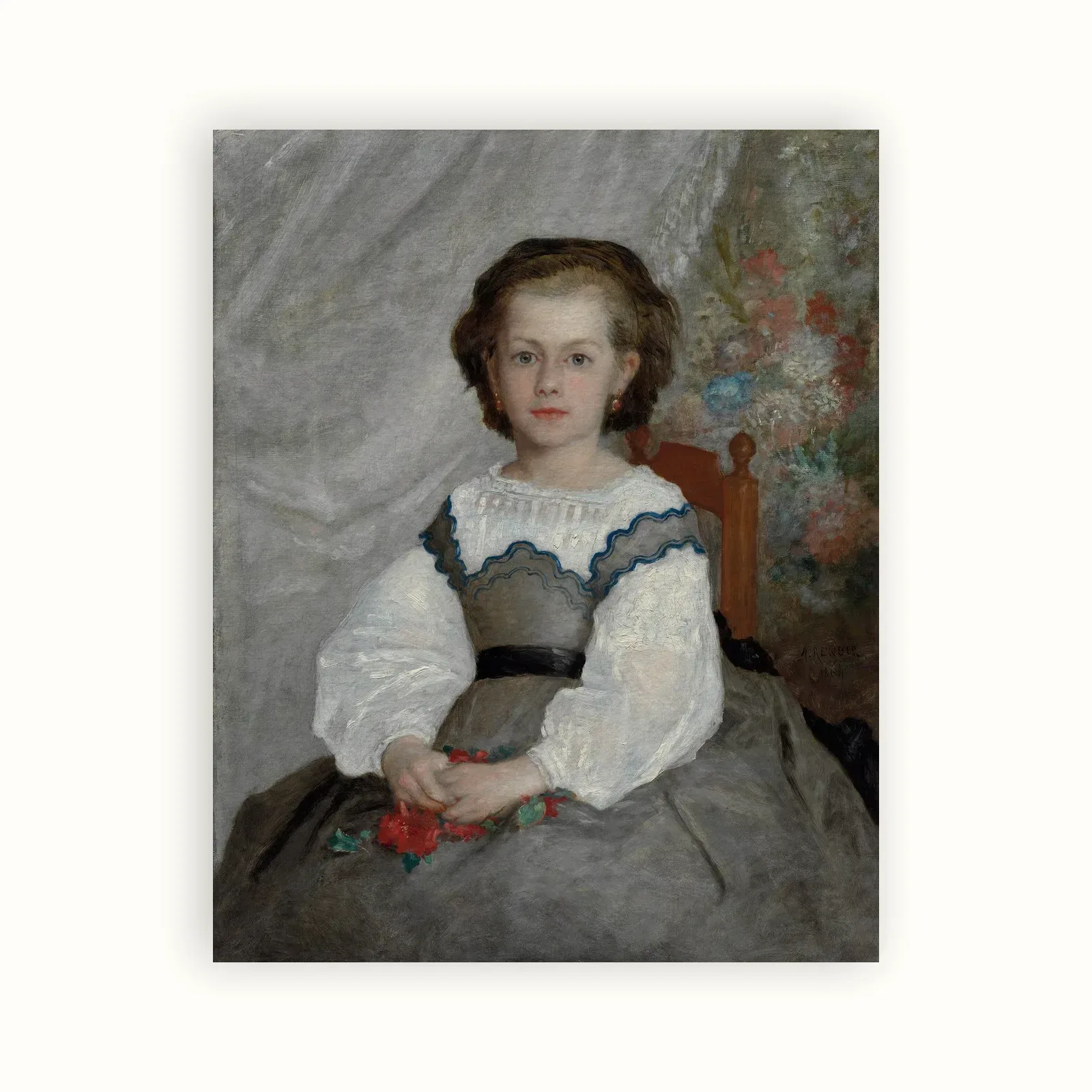 Romaine Lacaux by Pierre-Auguste Renoir, 1864: as a fine art print