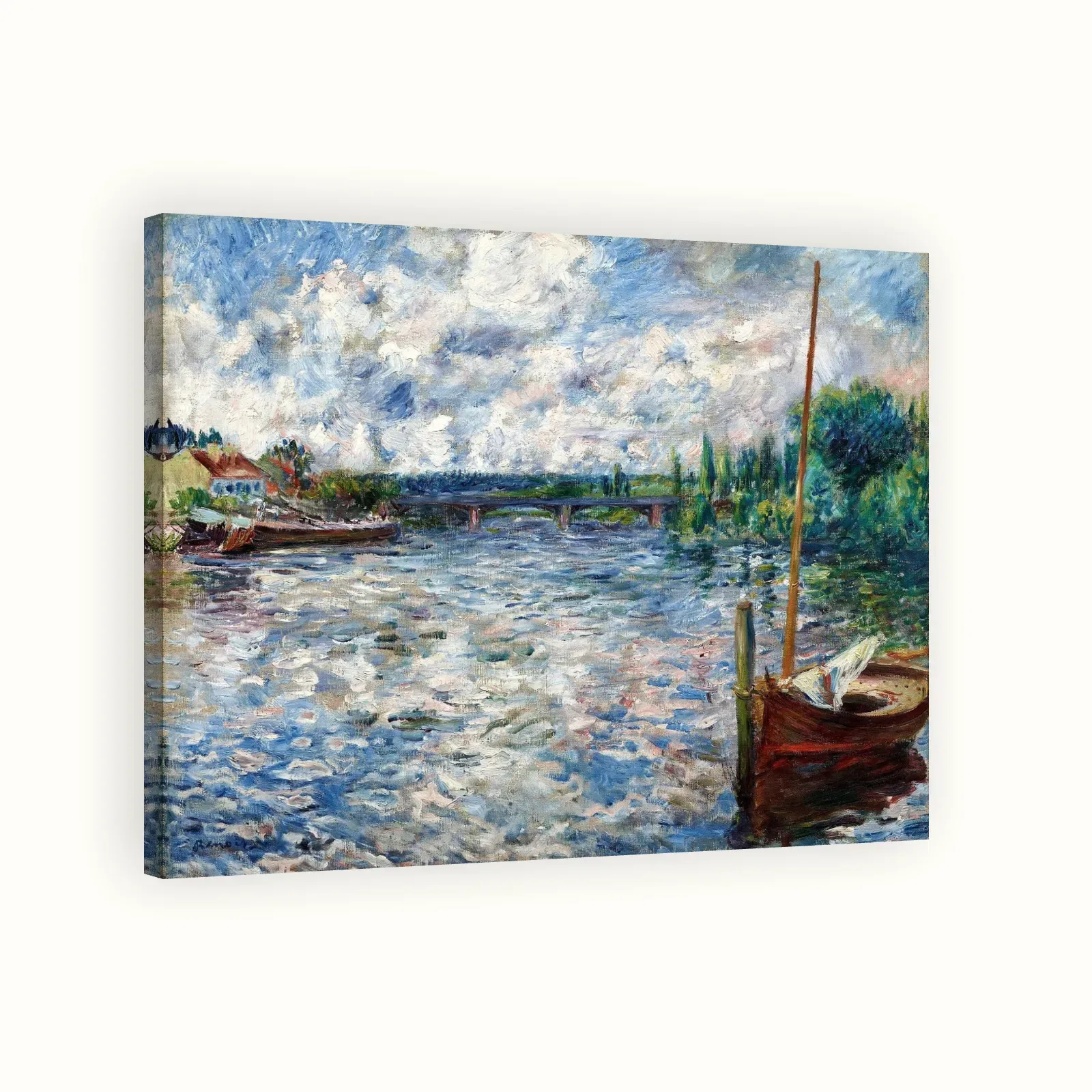The Seine at Chatou by Pierre-Auguste Renoir, 1874: Stretched canvas