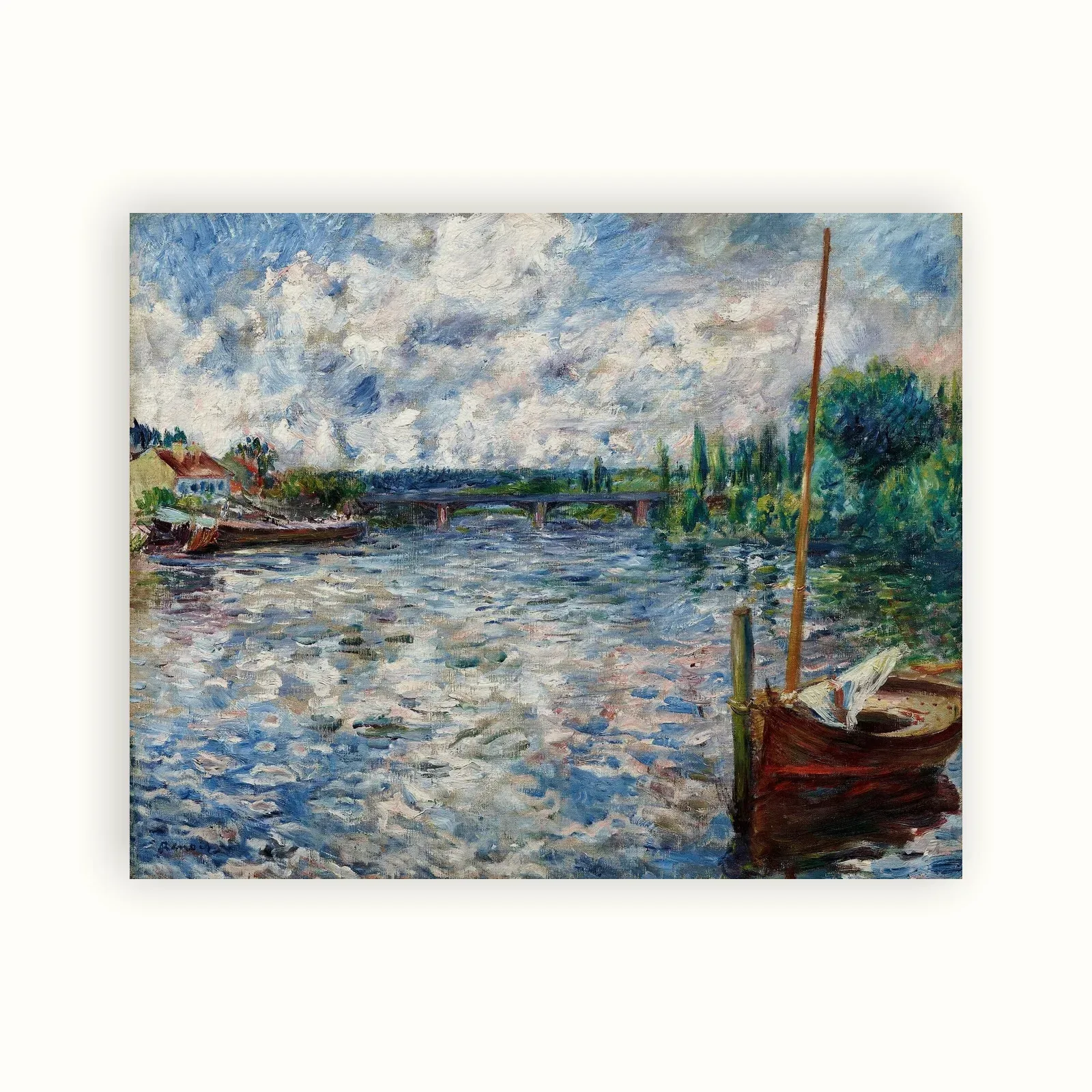 The Seine at Chatou by Pierre-Auguste Renoir, 1874: as a fine art print