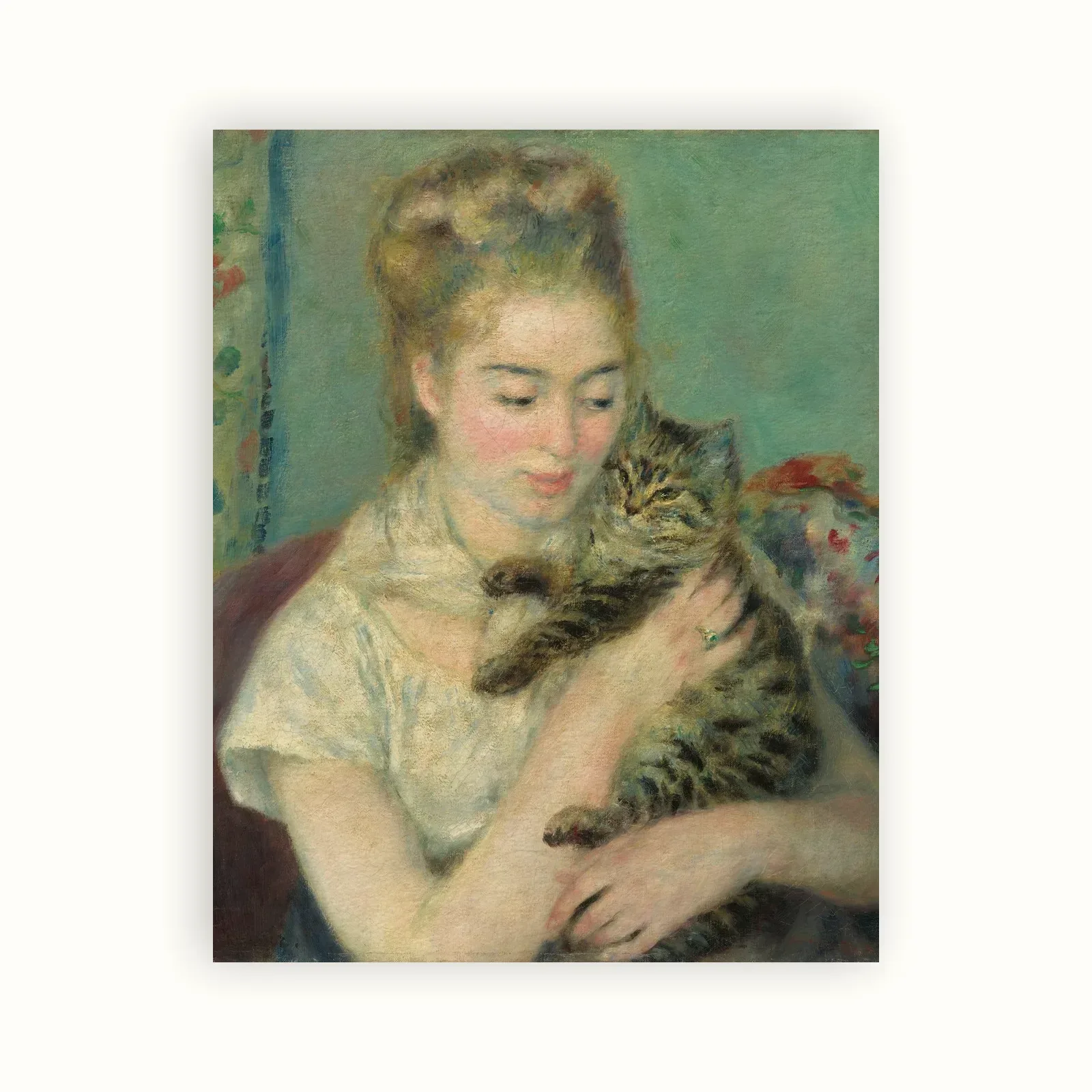 Woman with a Cat by Pierre-Auguste Renoir, c. 1875: as a fine art print