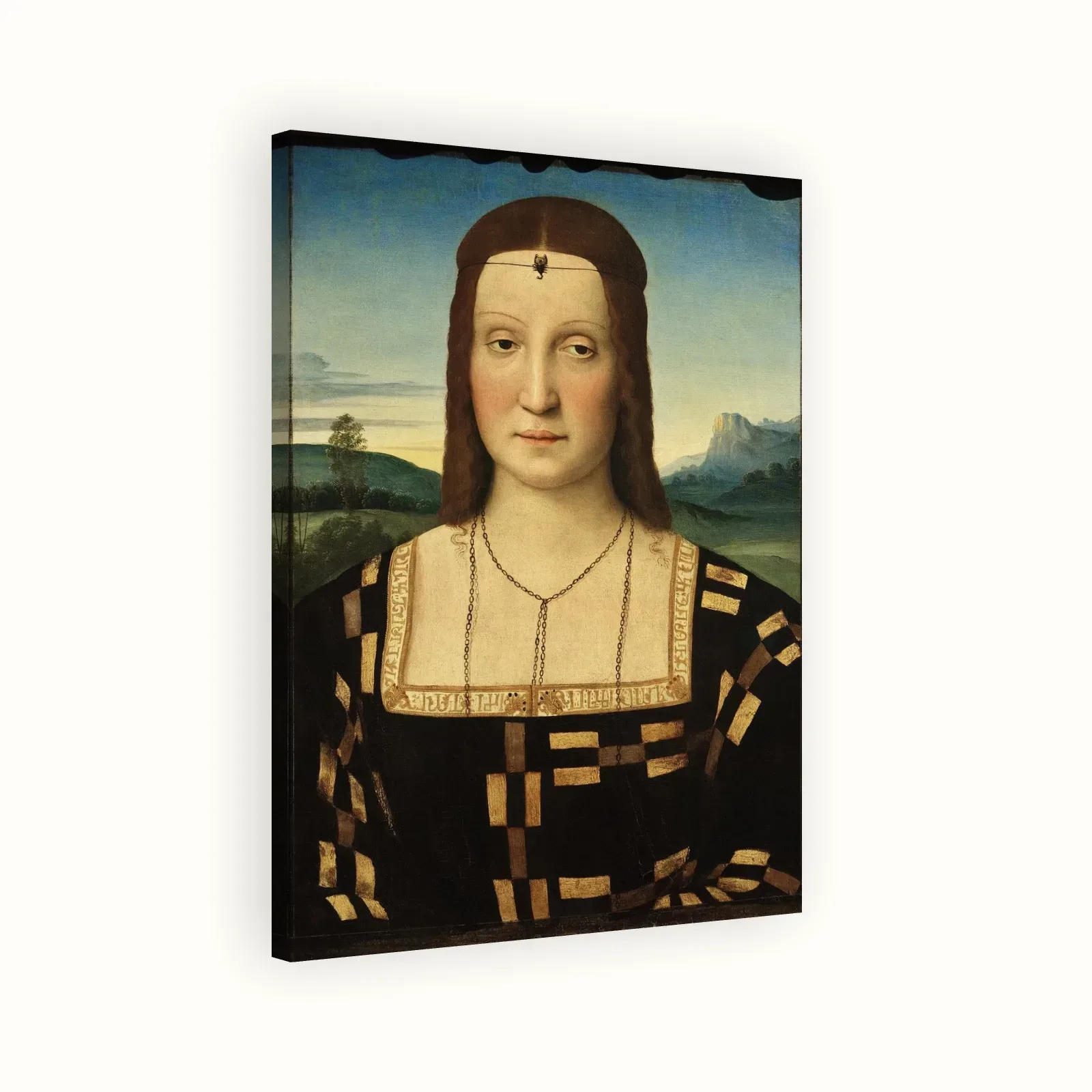 Portrait of Elisabetta Gonzaga by Raphael, 1504: Stretched canvas