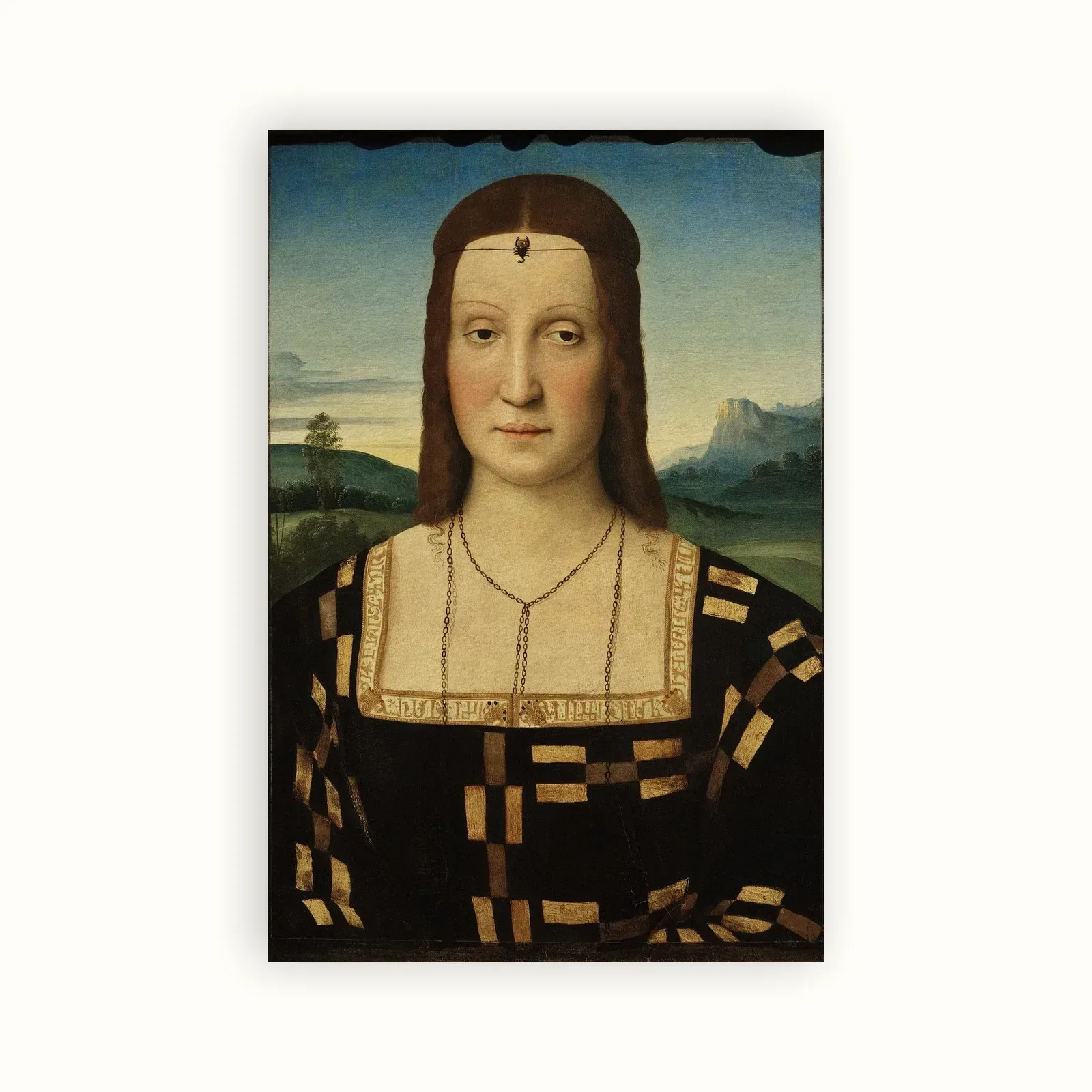Portrait of Elisabetta Gonzaga by Raphael, 1504: as a fine art print