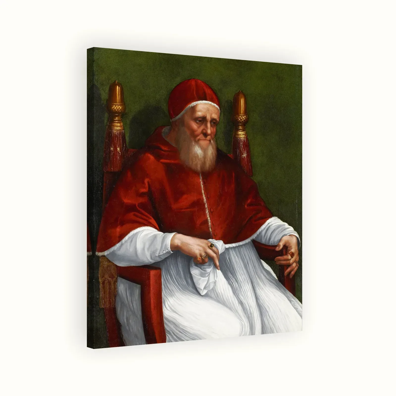 Portrait of Pope Julius II by Raphael, 1511–1512: Stretched canvas