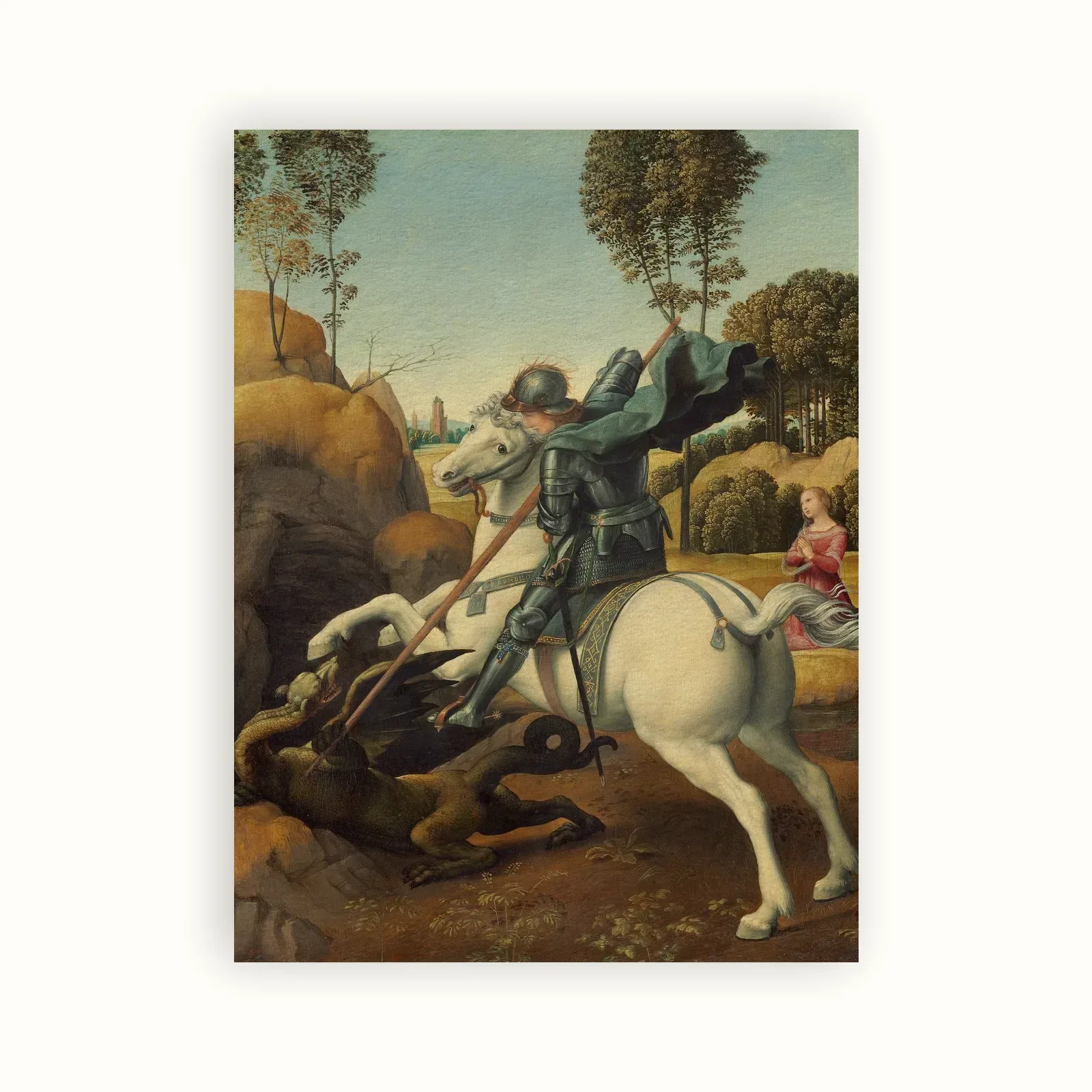 Saint George and the Dragon by Raphael, 1505: as a fine art print