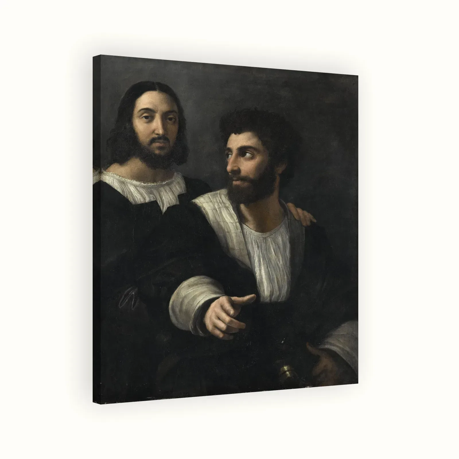 Self-portrait with a friend by Raphael, 1510s: Stretched canvas