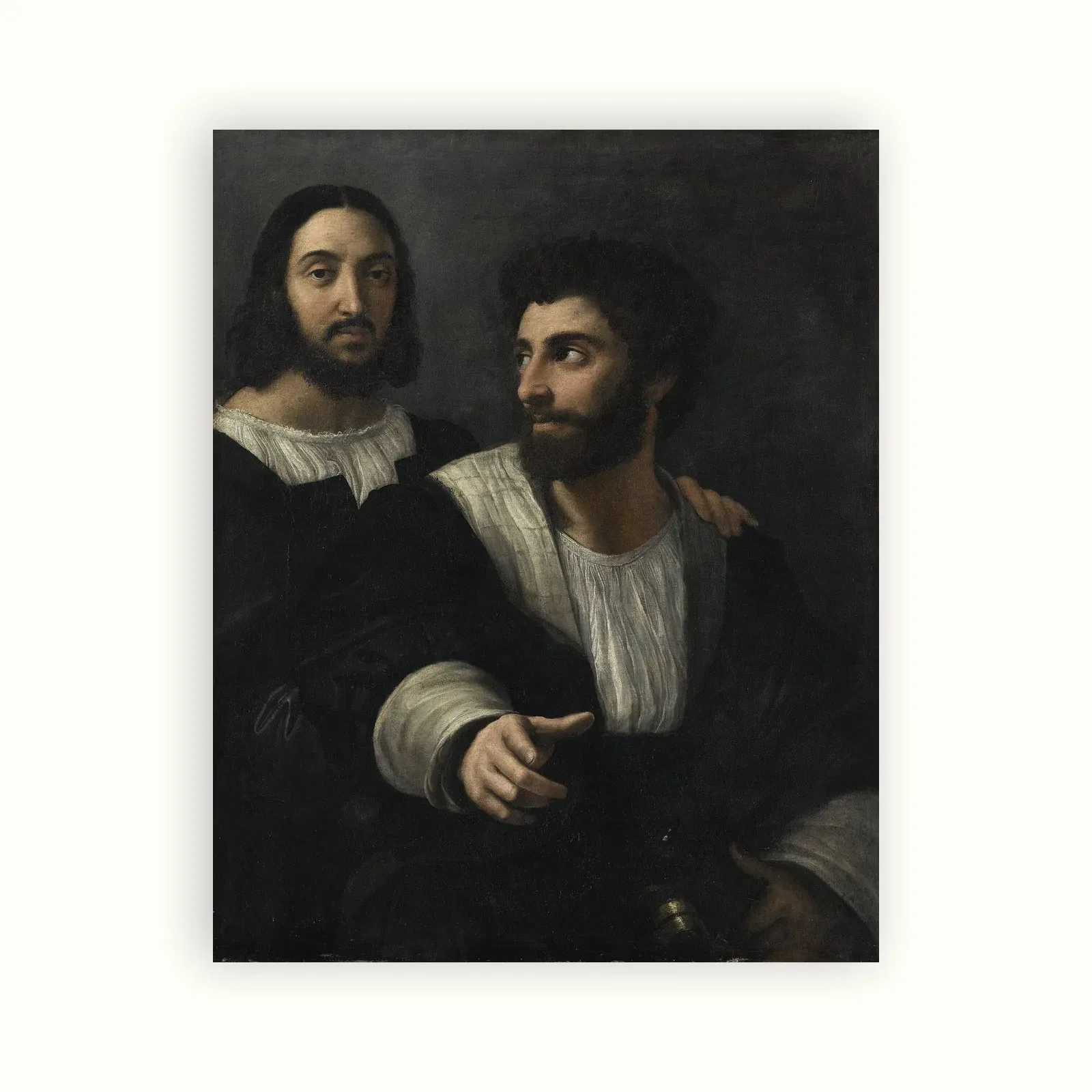 Self-portrait with a friend by Raphael, 1510s: as a fine art print