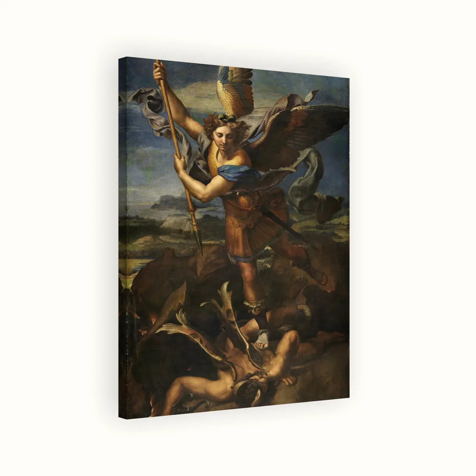 St. Michael Vanquishing Satan by Raphael, 1518: Stretched canvas
