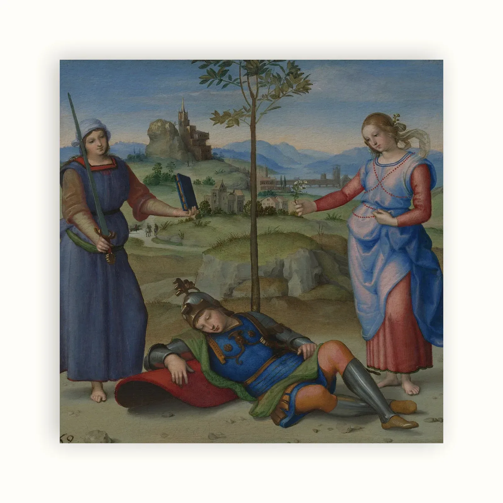 The Dream of a Knight by Raphael, c. 1504: as a fine art print