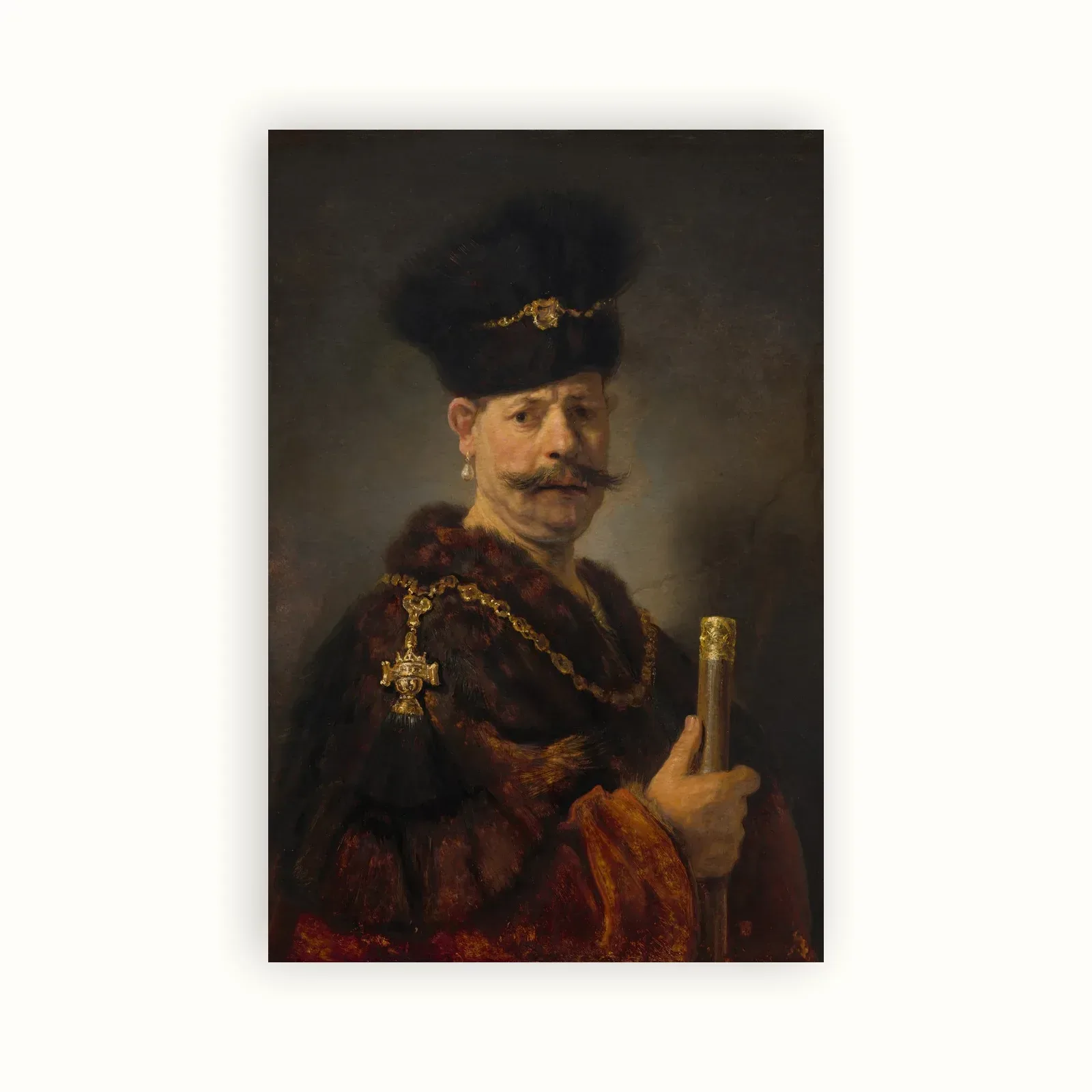 A Polish Nobleman by Rembrandt, 1637: as a fine art print