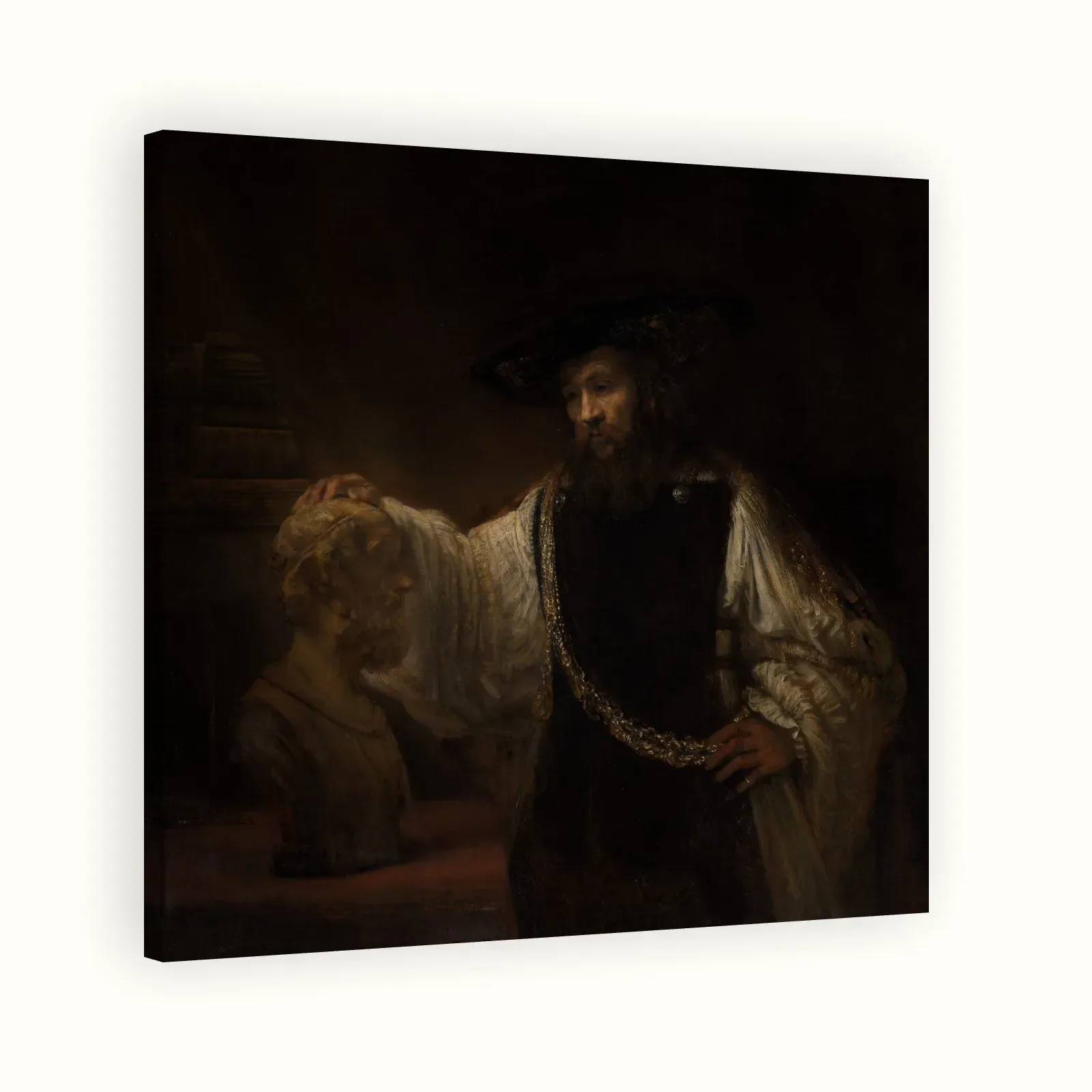 Aristotle with a Bust of Homer by Rembrandt, 1653: Stretched canvas