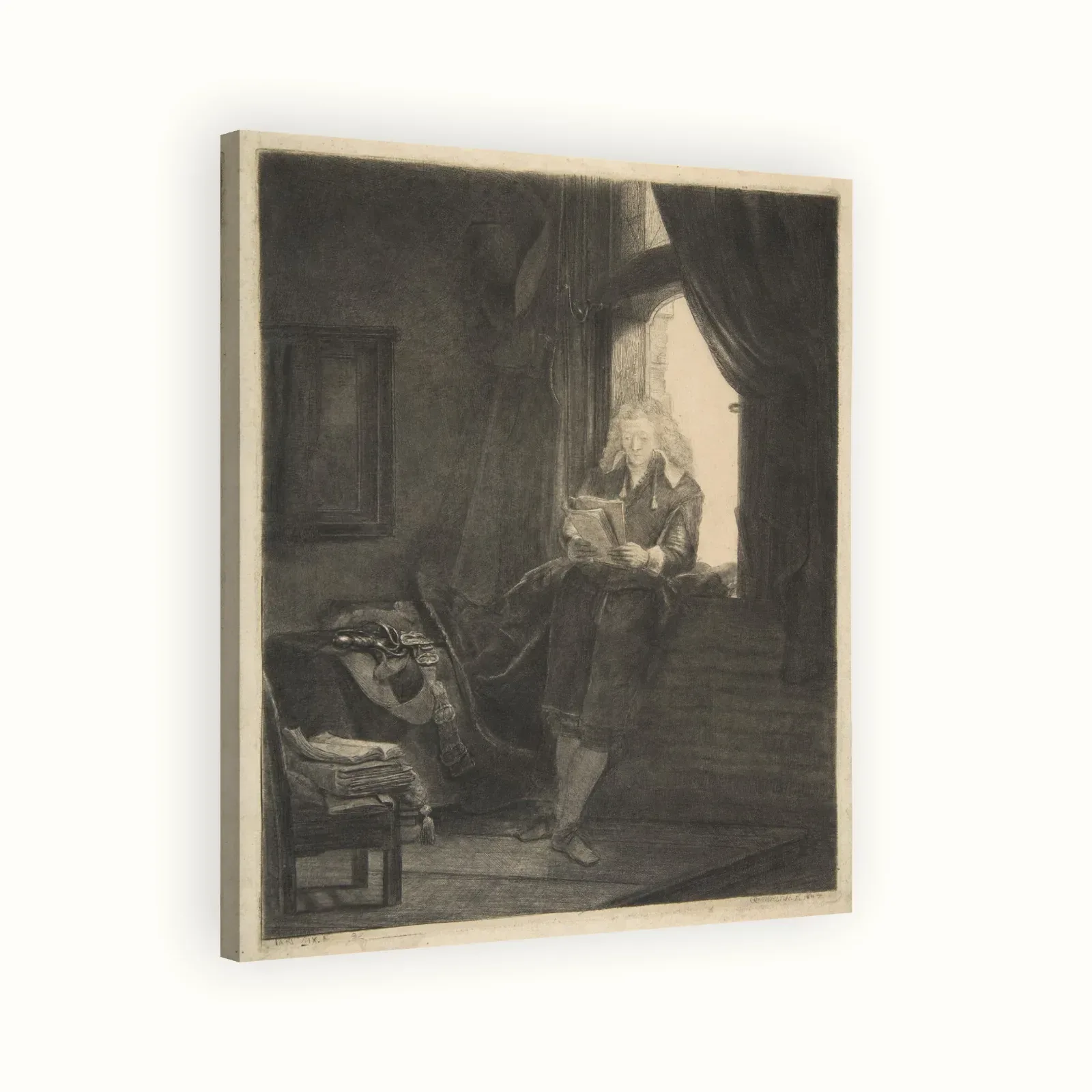 Jan Six by Rembrandt, 1647: Stretched canvas