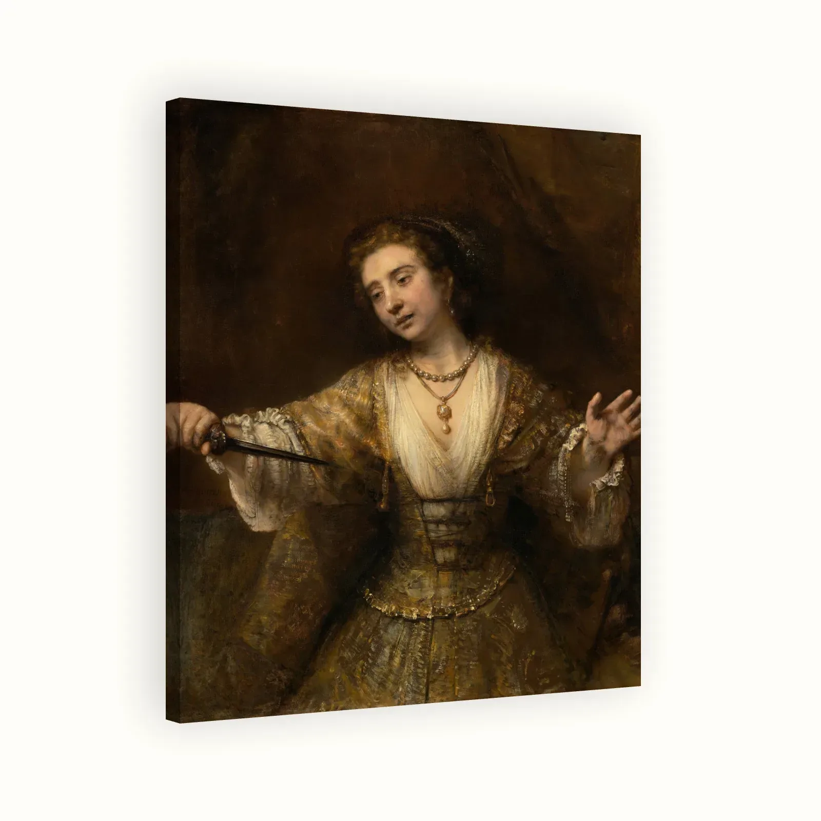 Lucretia by Rembrandt, 1664: Stretched canvas