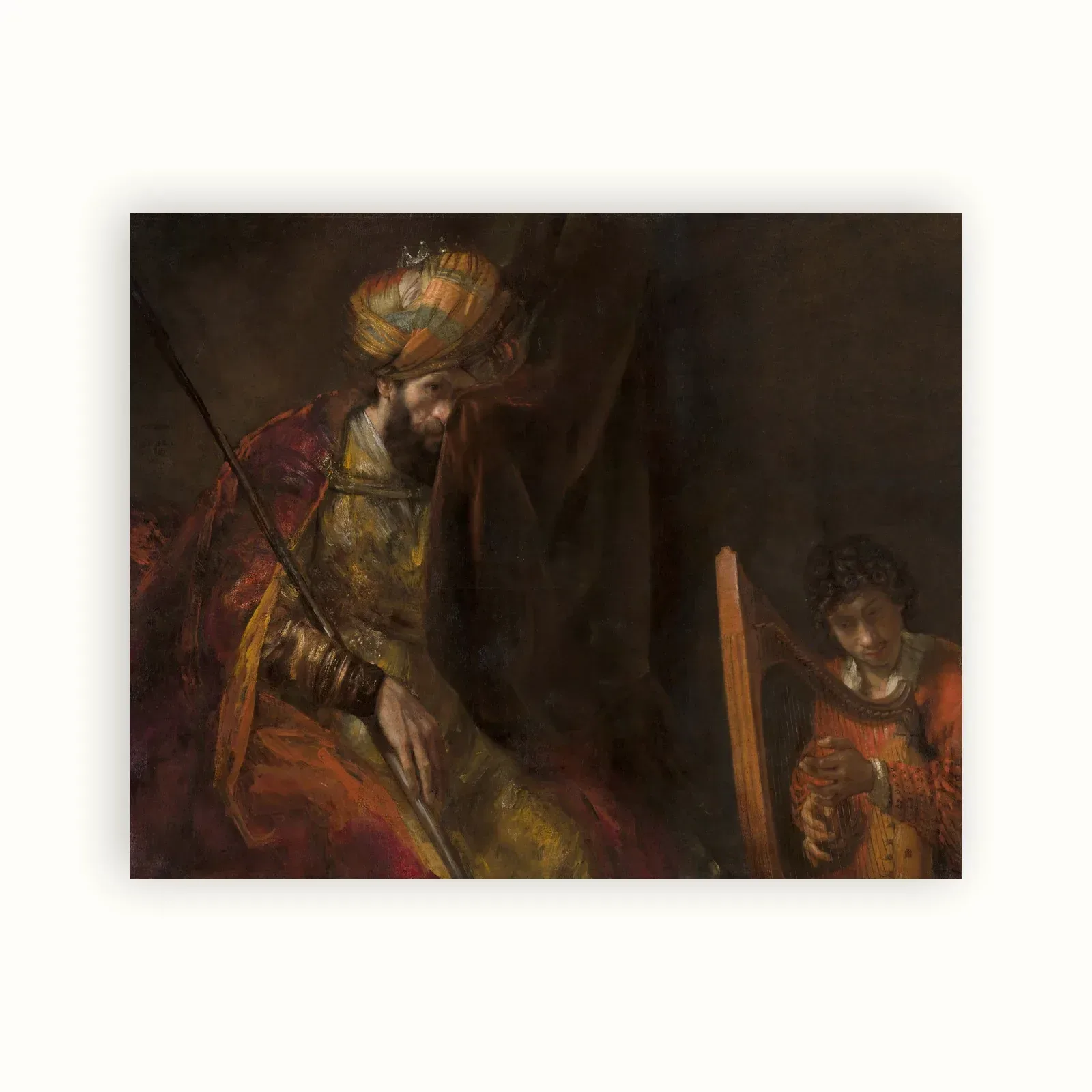 Saul and David by Rembrandt, c. 1651–1658: as a fine art print