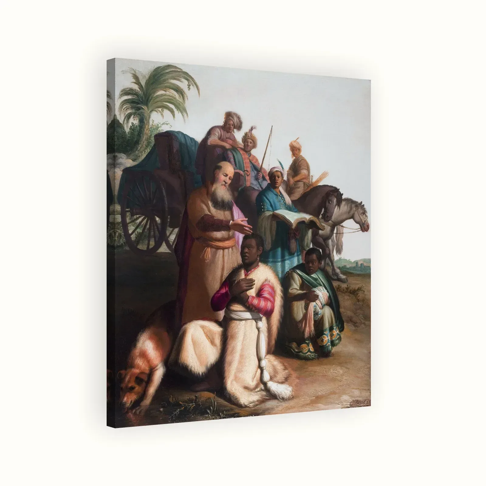 The Baptism of the Eunuch by Rembrandt, c. 1626: Stretched canvas