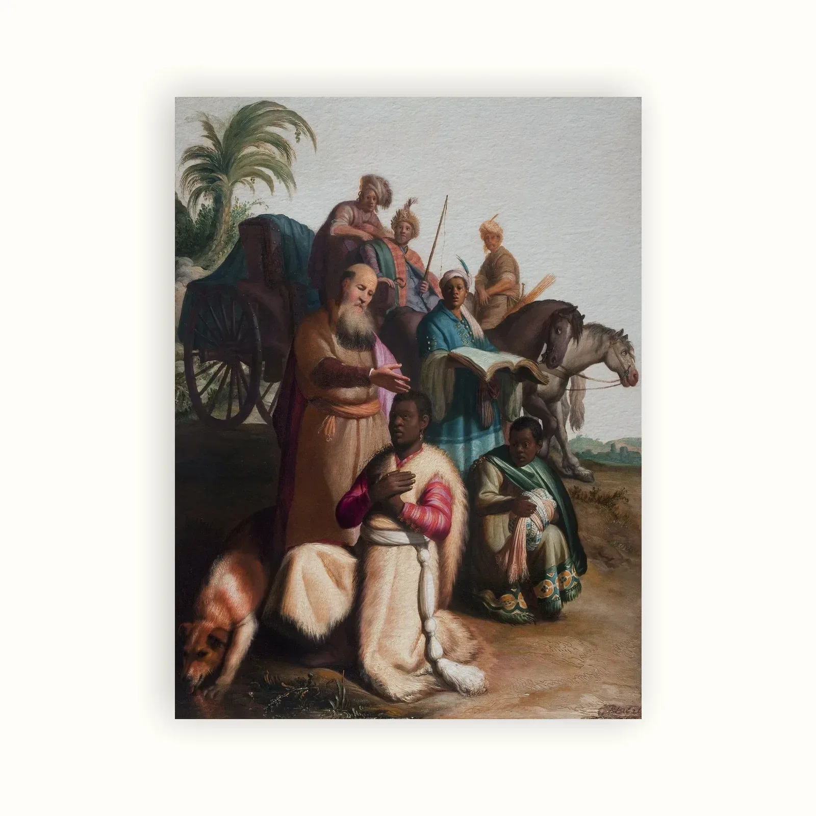 The Baptism of the Eunuch by Rembrandt, c. 1626: as a fine art print