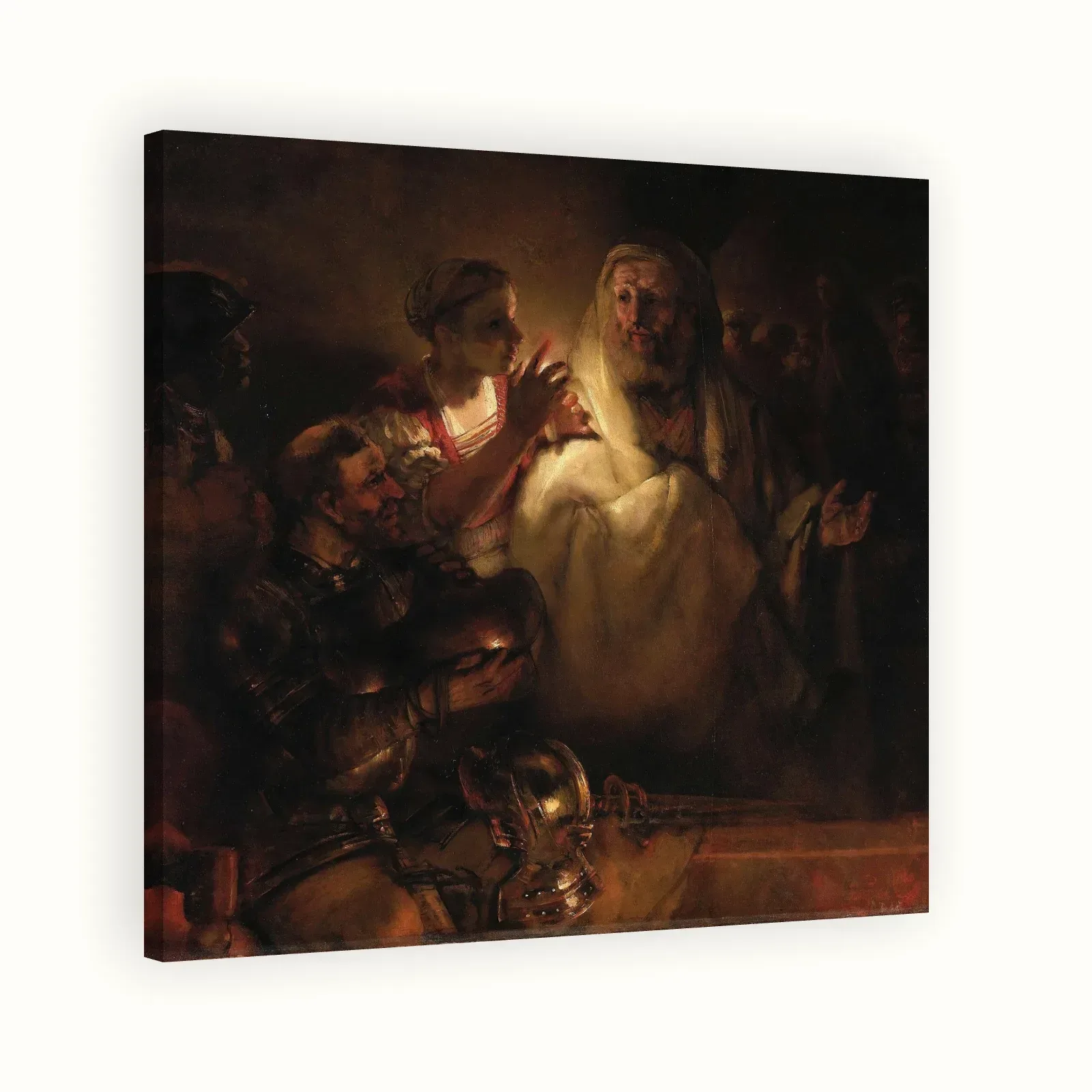 The Denial of Saint Peter by Rembrandt, 1660: Stretched canvas