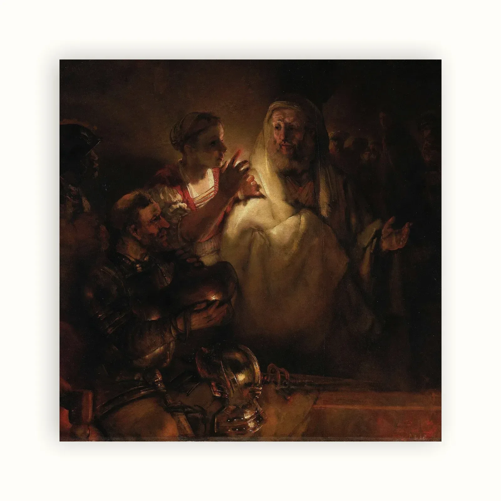 The Denial of Saint Peter by Rembrandt, 1660: as a fine art print