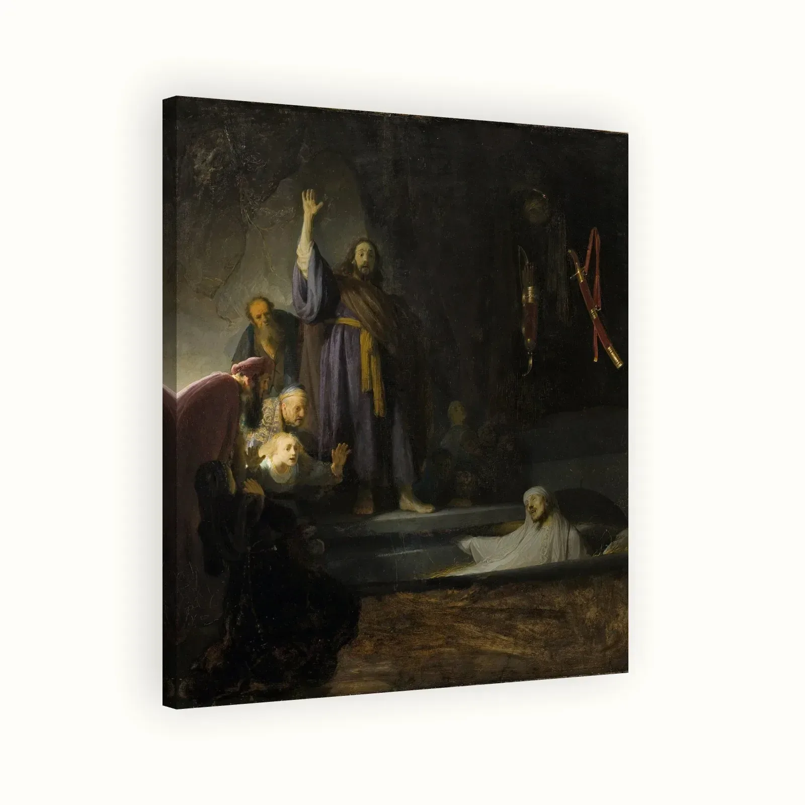 The Raising of Lazarus by Rembrandt, 1630: Stretched canvas