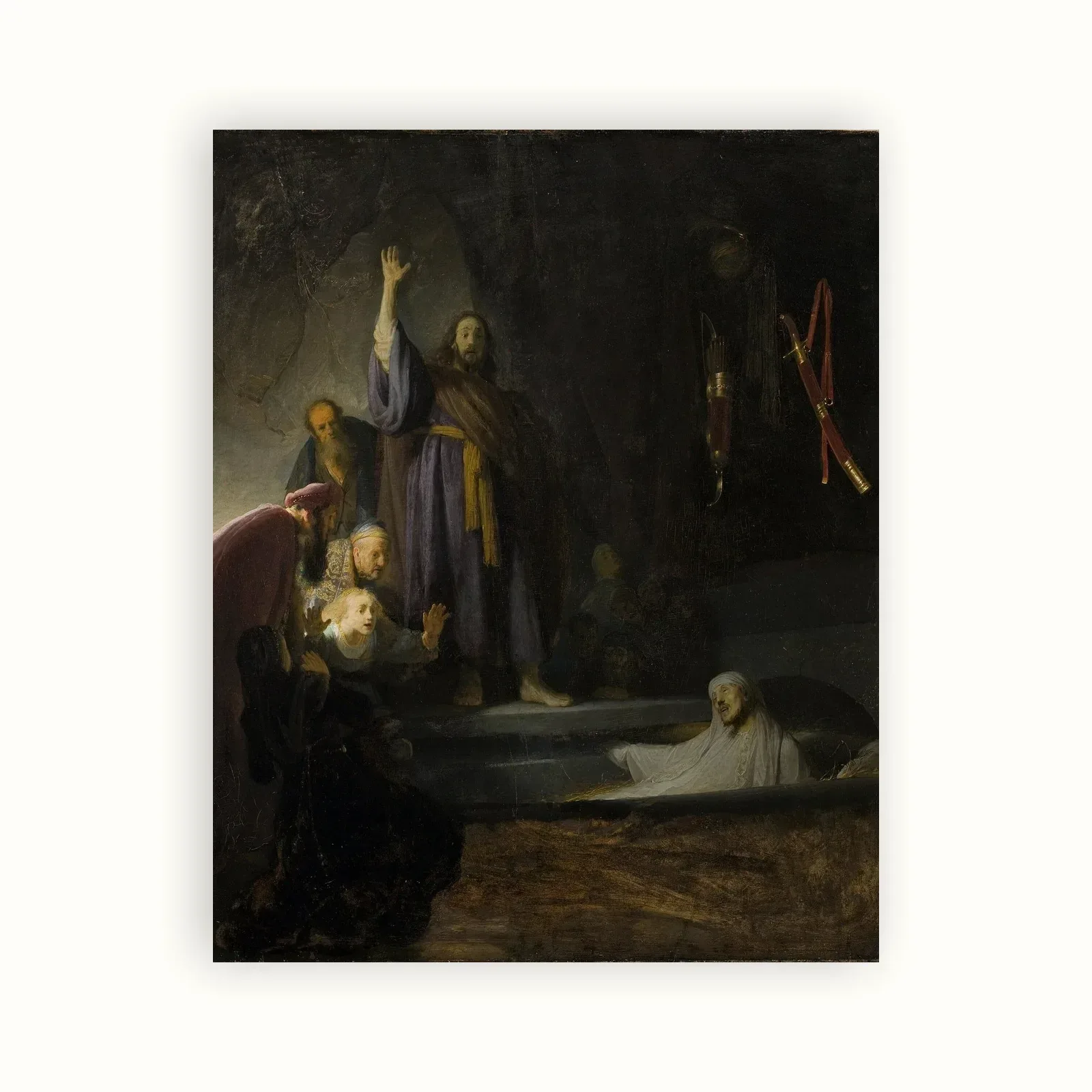 The Raising of Lazarus by Rembrandt, 1630: as a fine art print