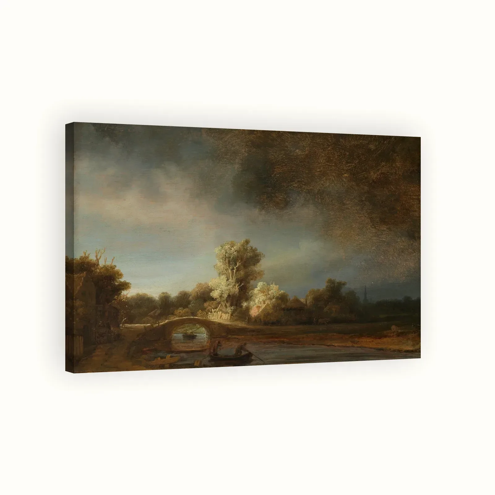 The Stone Bridge by Rembrandt, c. 1638: Stretched canvas