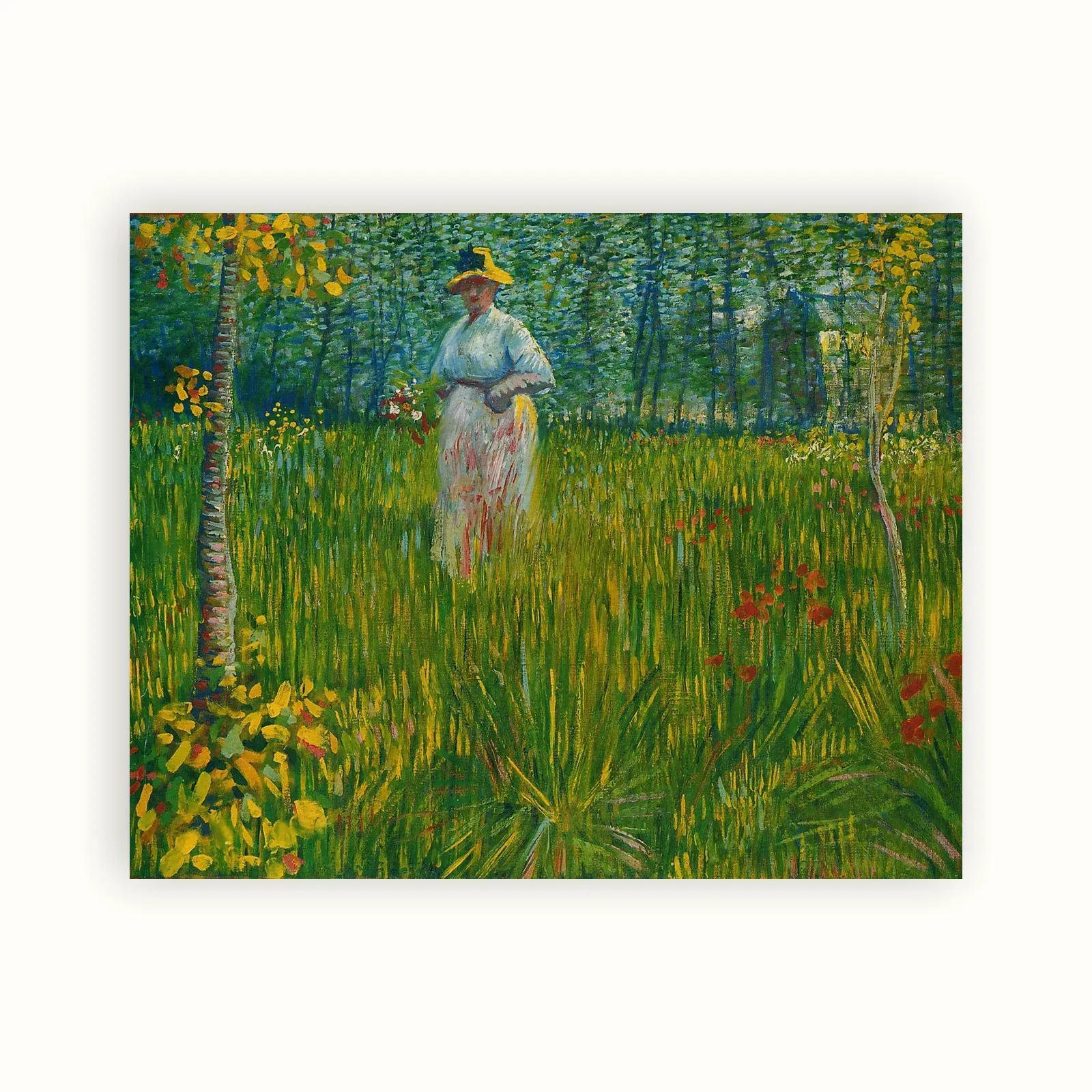 A Woman Walking in a Garden by Vincent van Gogh, 1887: as a fine art print
