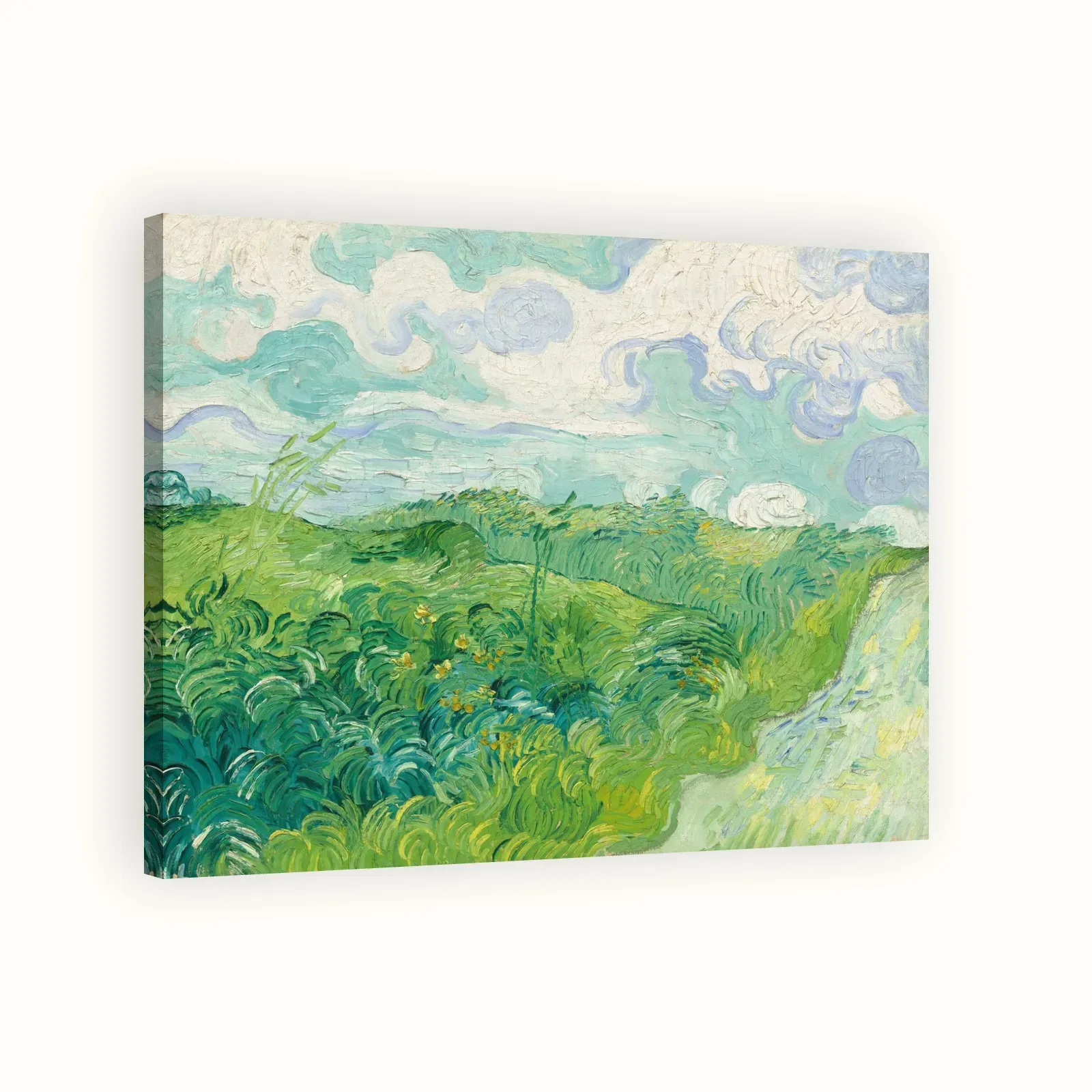 Green Wheat Fields, Auvers by Vincent van Gogh, 1890: Stretched canvas