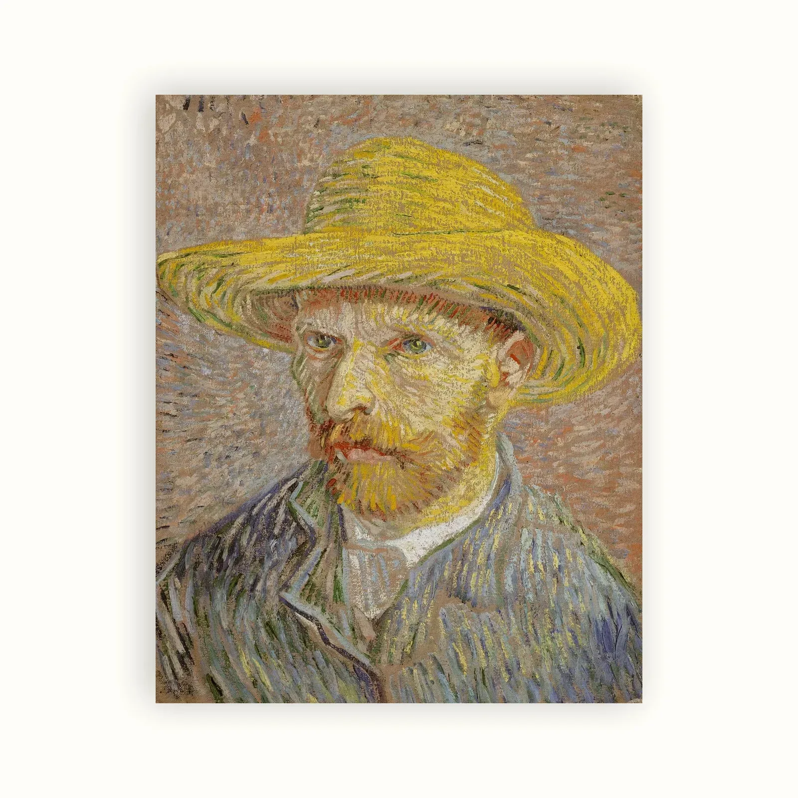 Self-Portrait with a Straw Hat by Vincent van Gogh, 1887: as a fine art print