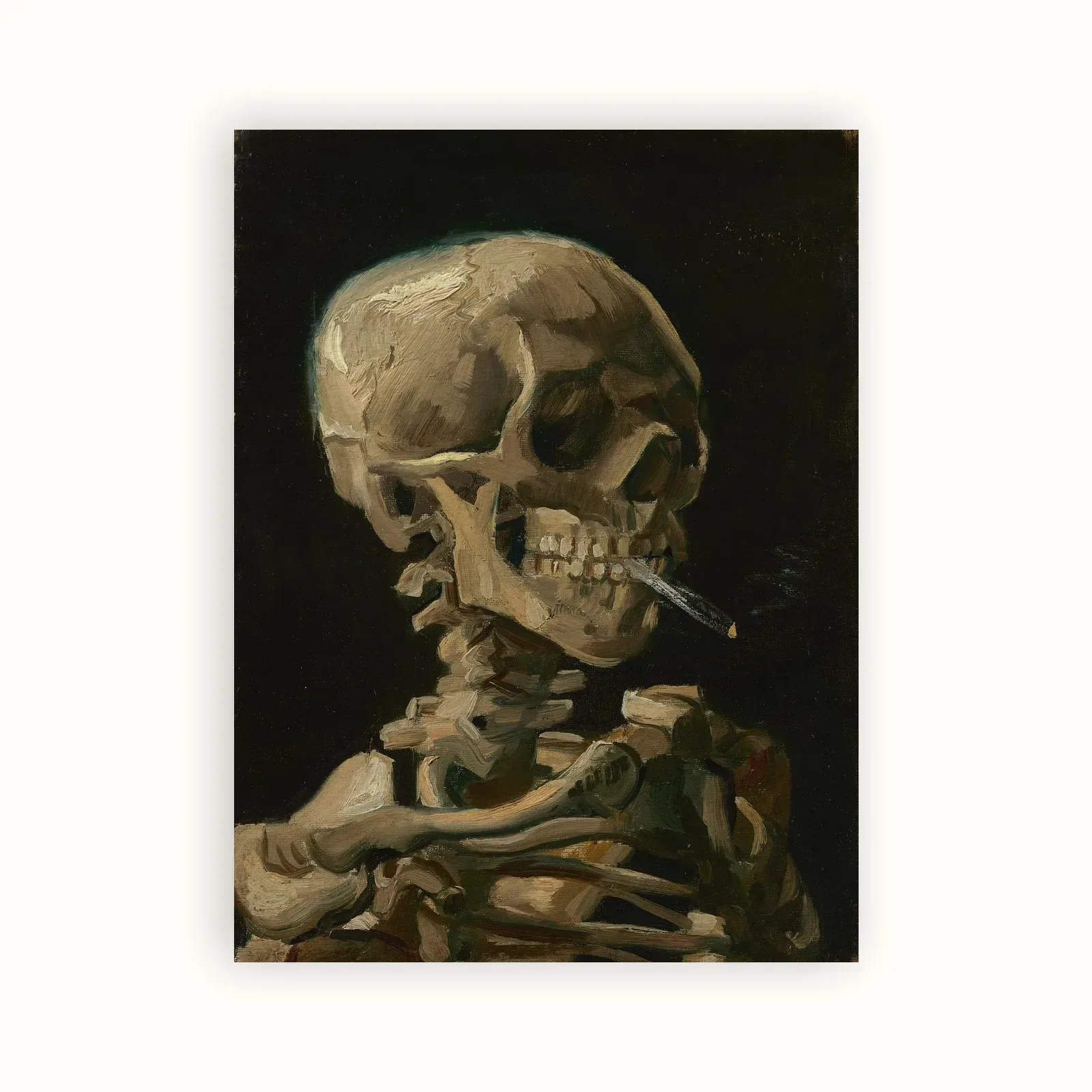 Skull of a Skeleton with Burning Cigarette by Vincent van Gogh, 1886: as a fine art print