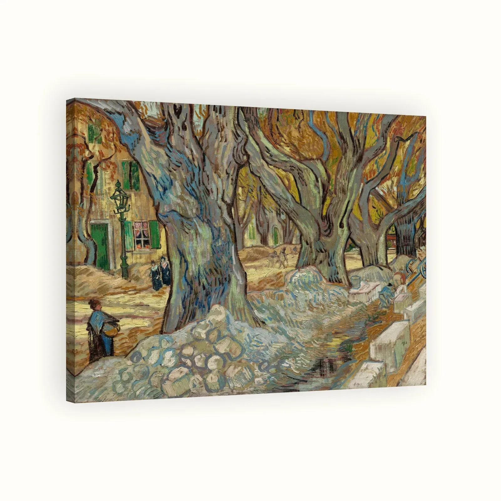 The Large Plane Trees (Road Menders at Saint-Rémy) by Vincent van Gogh, 1889: Stretched canvas