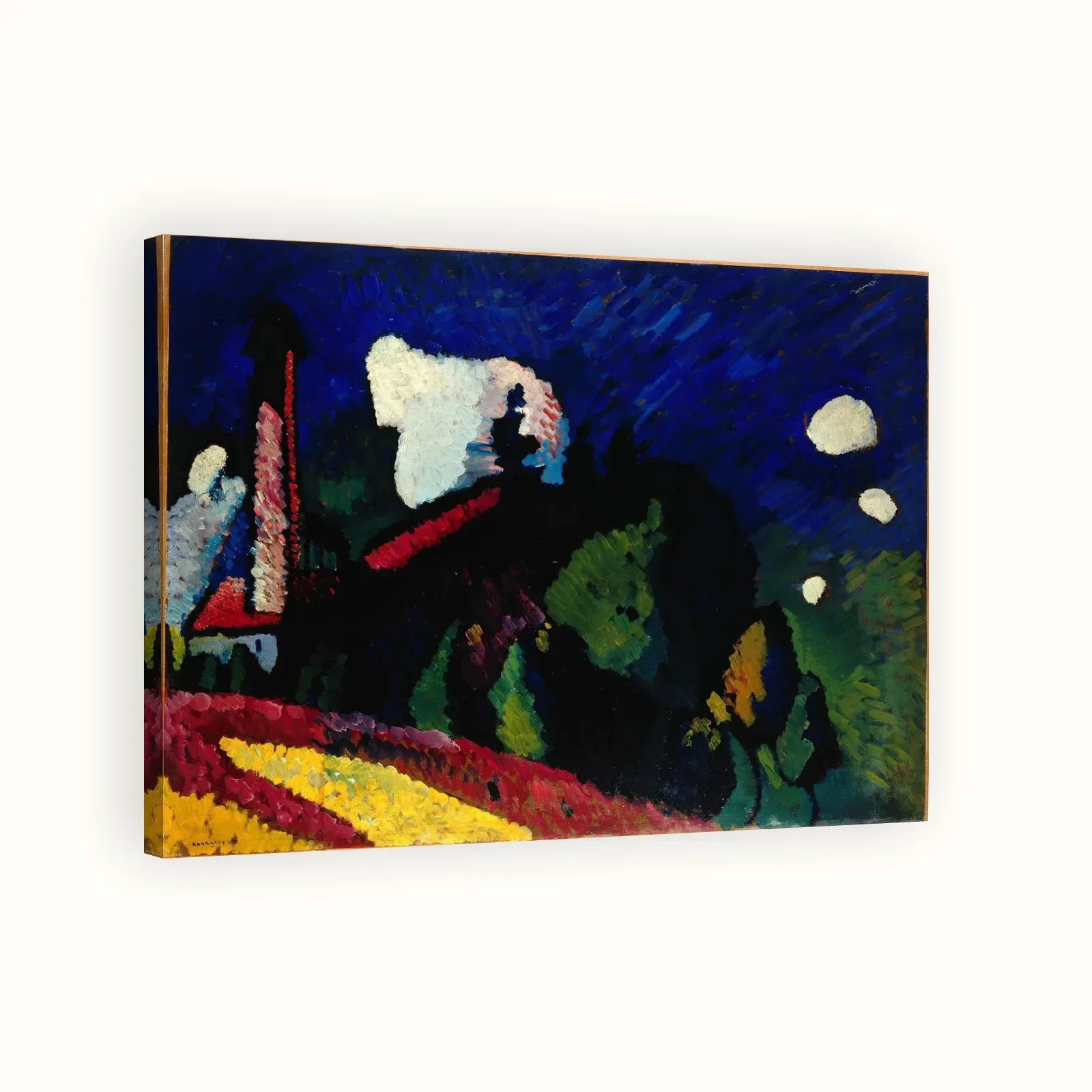 Murnau, Landscape with a Tower by Wassily Kandinsky, 1908: Stretched canvas