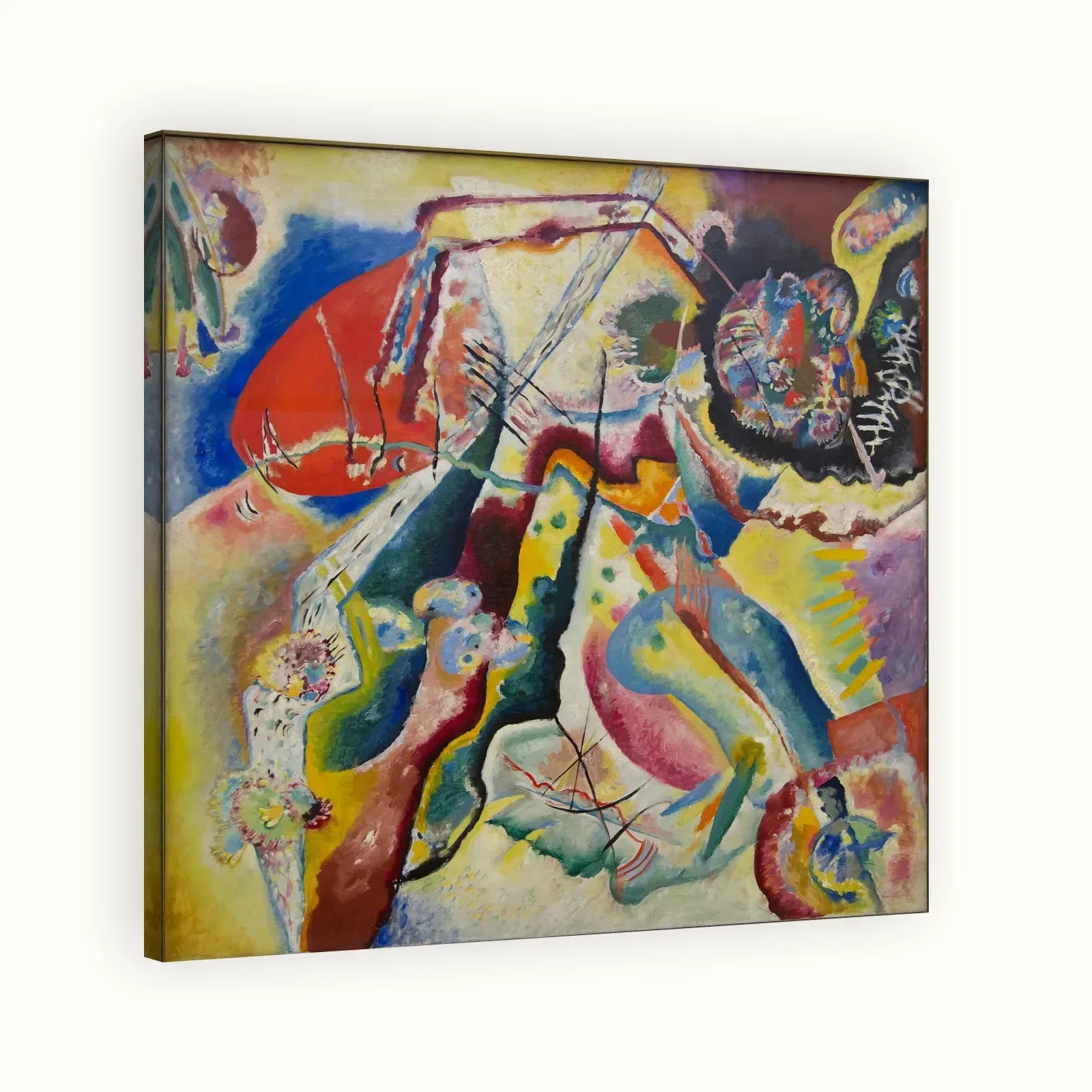 Painting with a Red Stain by Wassily Kandinsky, 1914: Stretched canvas