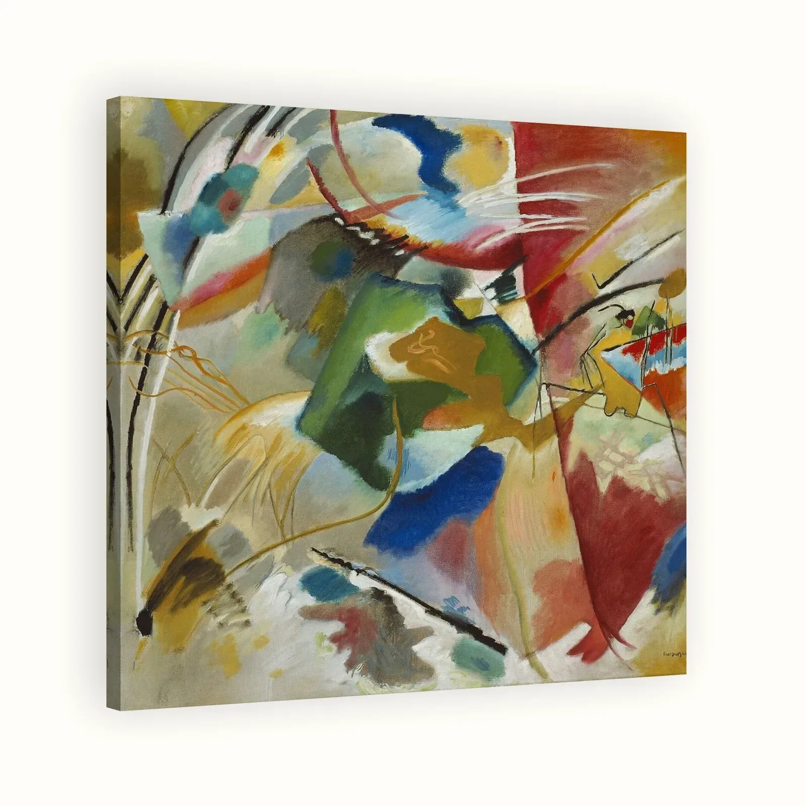 Painting with Green Center by Wassily Kandinsky, 1913: Stretched canvas