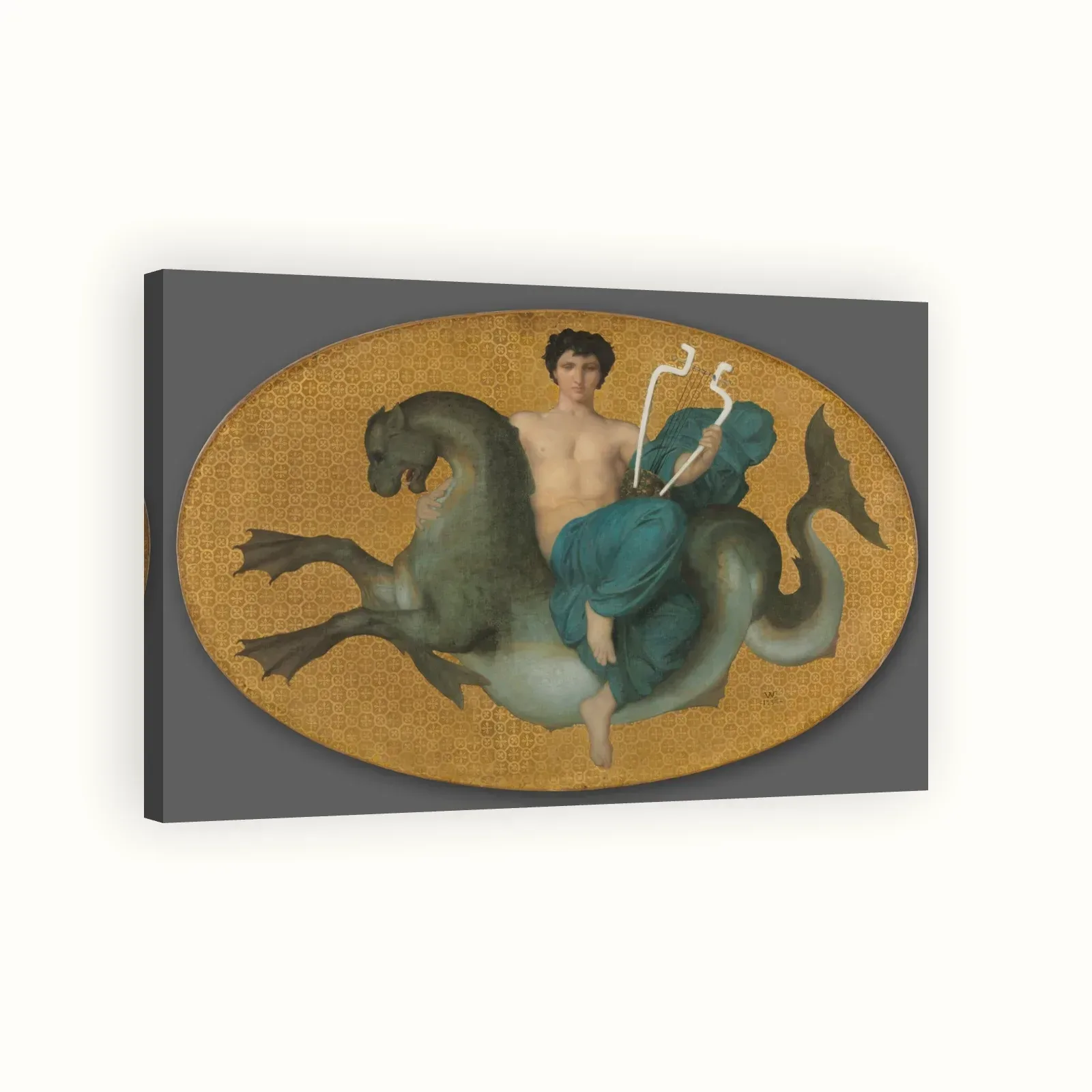 Arion on a Sea Horse by William-Adolphe Bouguereau, 1855: Stretched canvas