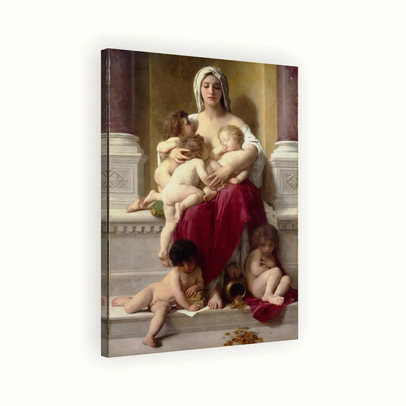 Charity by William-Adolphe Bouguereau, 1878: Stretched canvas