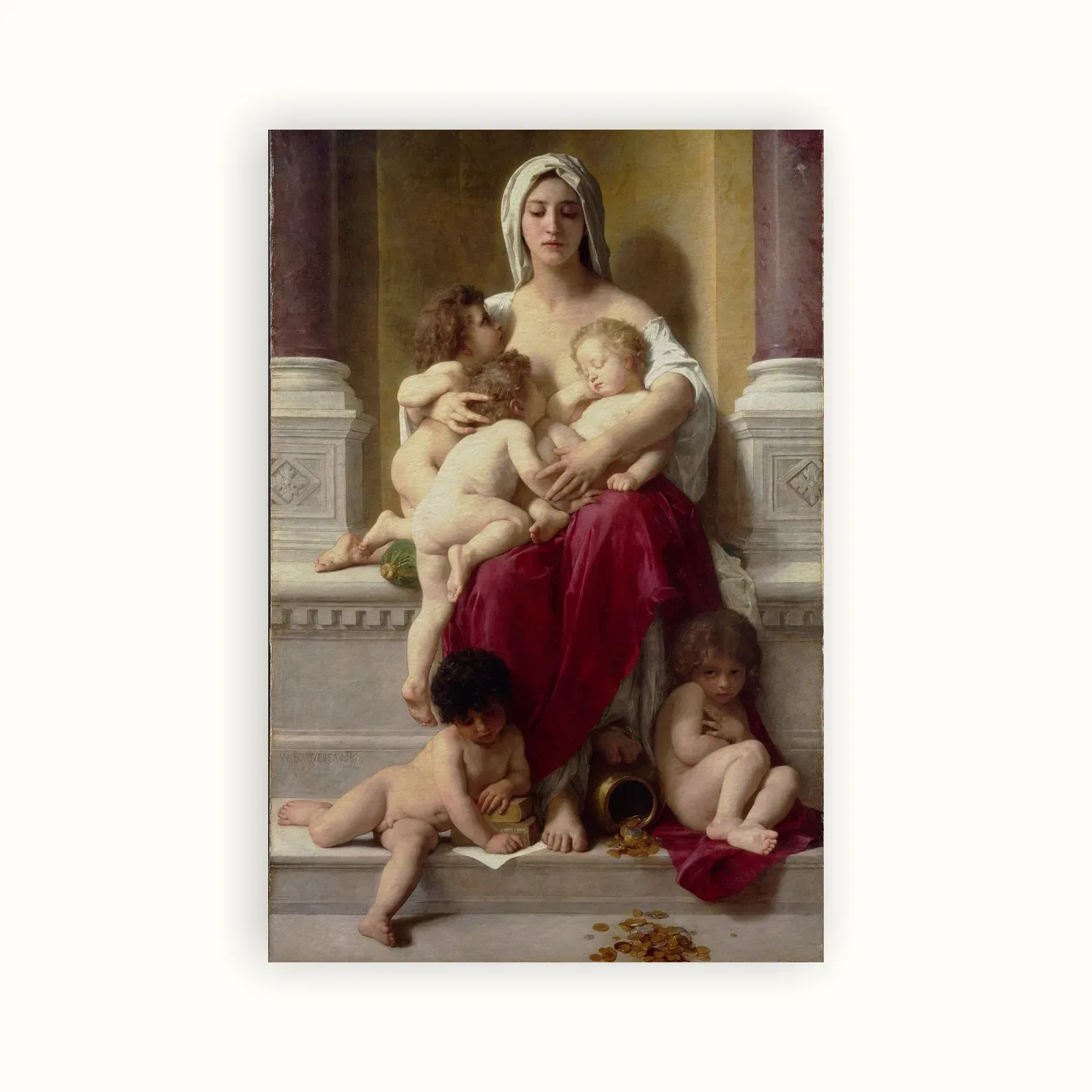 Charity by William-Adolphe Bouguereau, 1878: as a fine art print