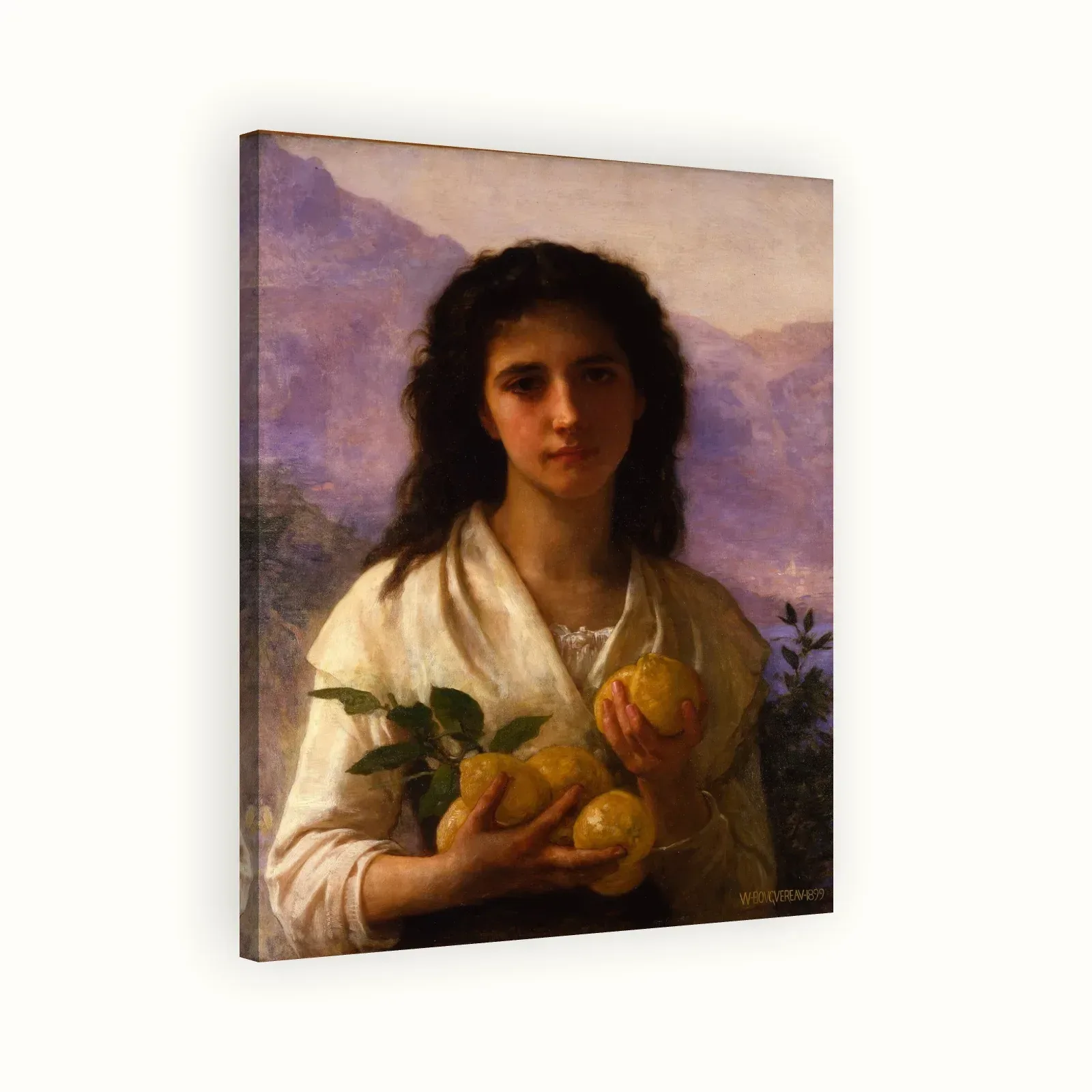 Girl Holding Lemons by William-Adolphe Bouguereau, 1899: Stretched canvas