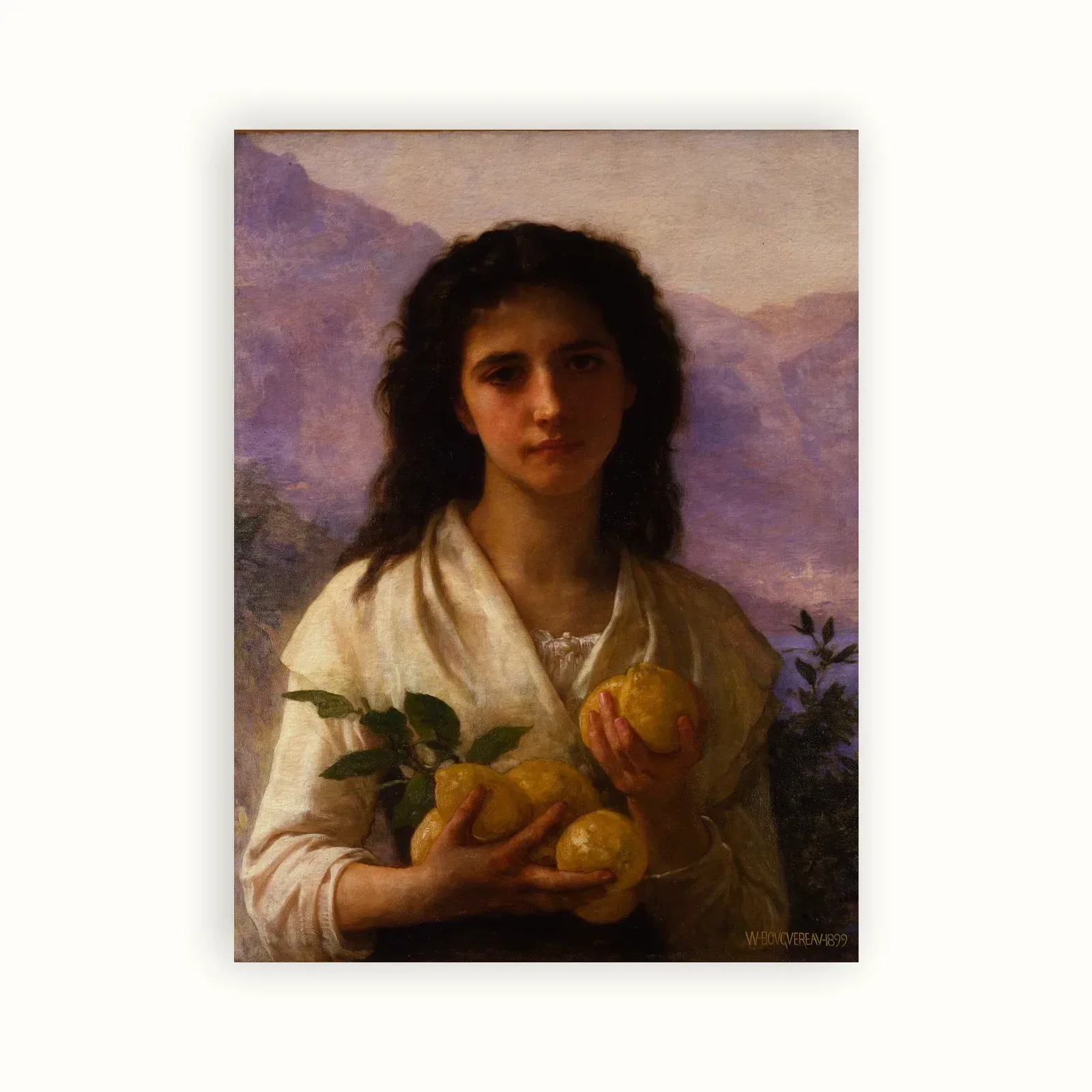 Girl Holding Lemons by William-Adolphe Bouguereau, 1899: as a fine art print