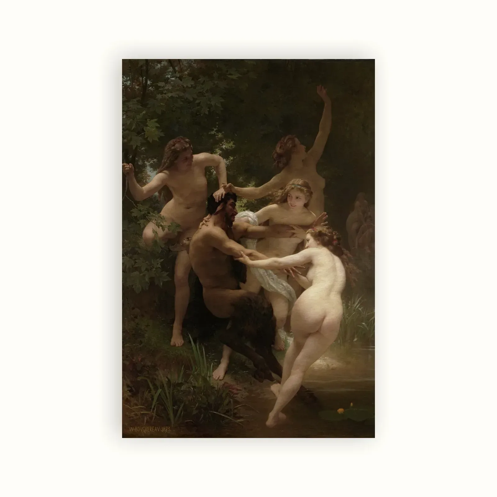 Nymphs and Satyr by William-Adolphe Bouguereau, 1873: as a fine art print