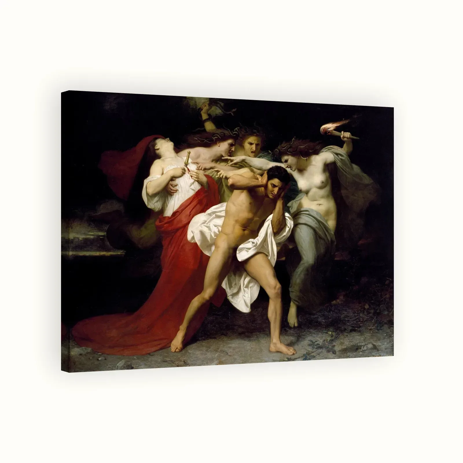 Orestes Pursued by the Furies by William-Adolphe Bouguereau, 1862: Stretched canvas