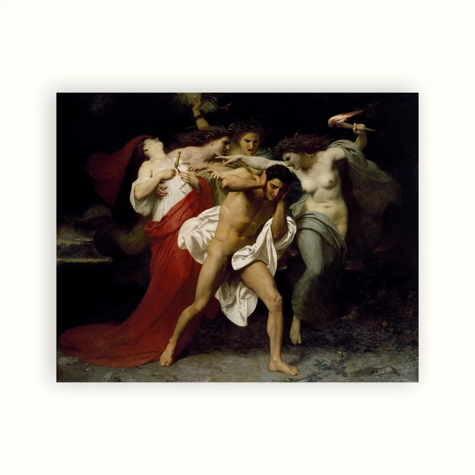 Orestes Pursued by the Furies by William-Adolphe Bouguereau, 1862: as a fine art print