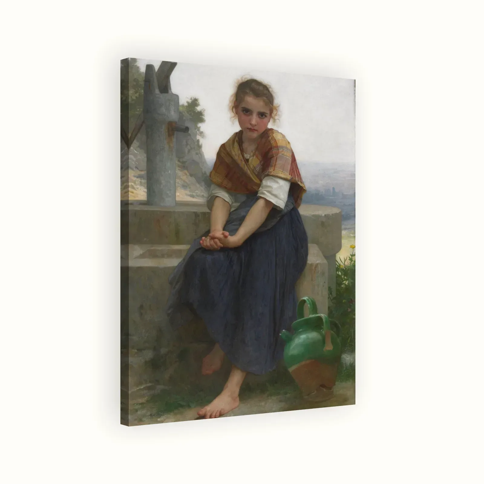 The Broken Pitcher by William-Adolphe Bouguereau, 1891: Stretched canvas