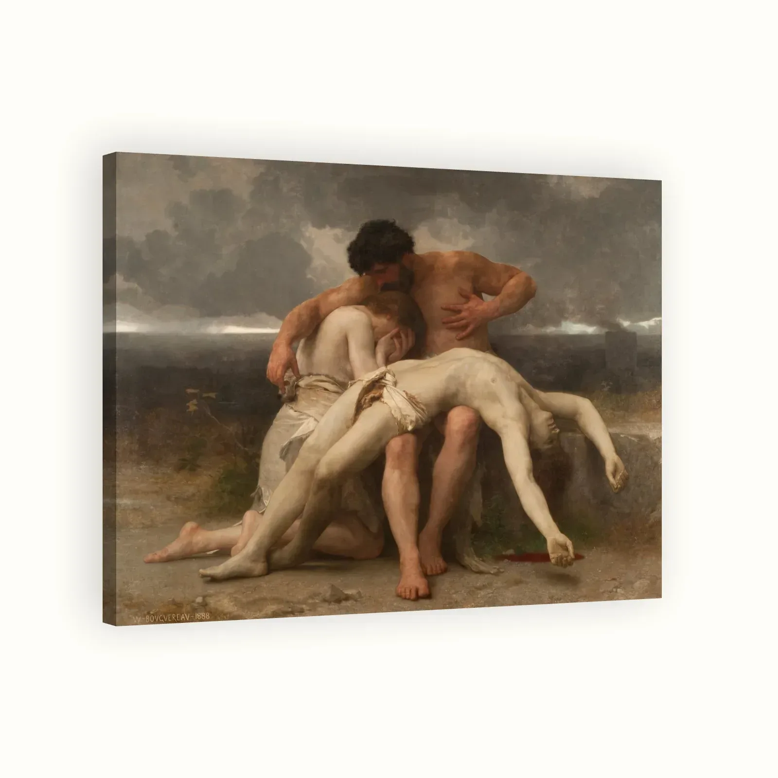 The First Mourning by William-Adolphe Bouguereau, 1888: Stretched canvas