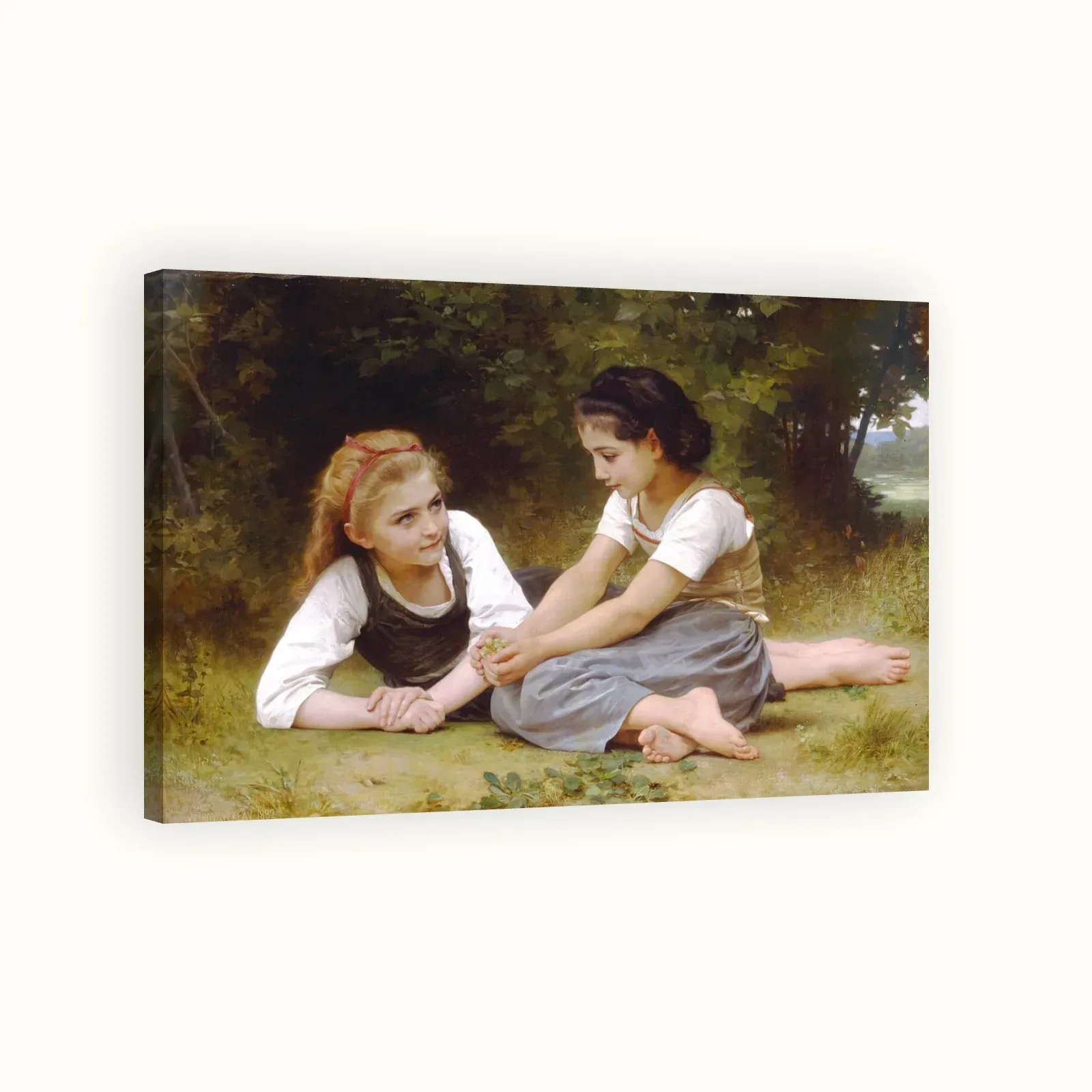 The Nut Gatherers by William-Adolphe Bouguereau, 1882: Stretched canvas