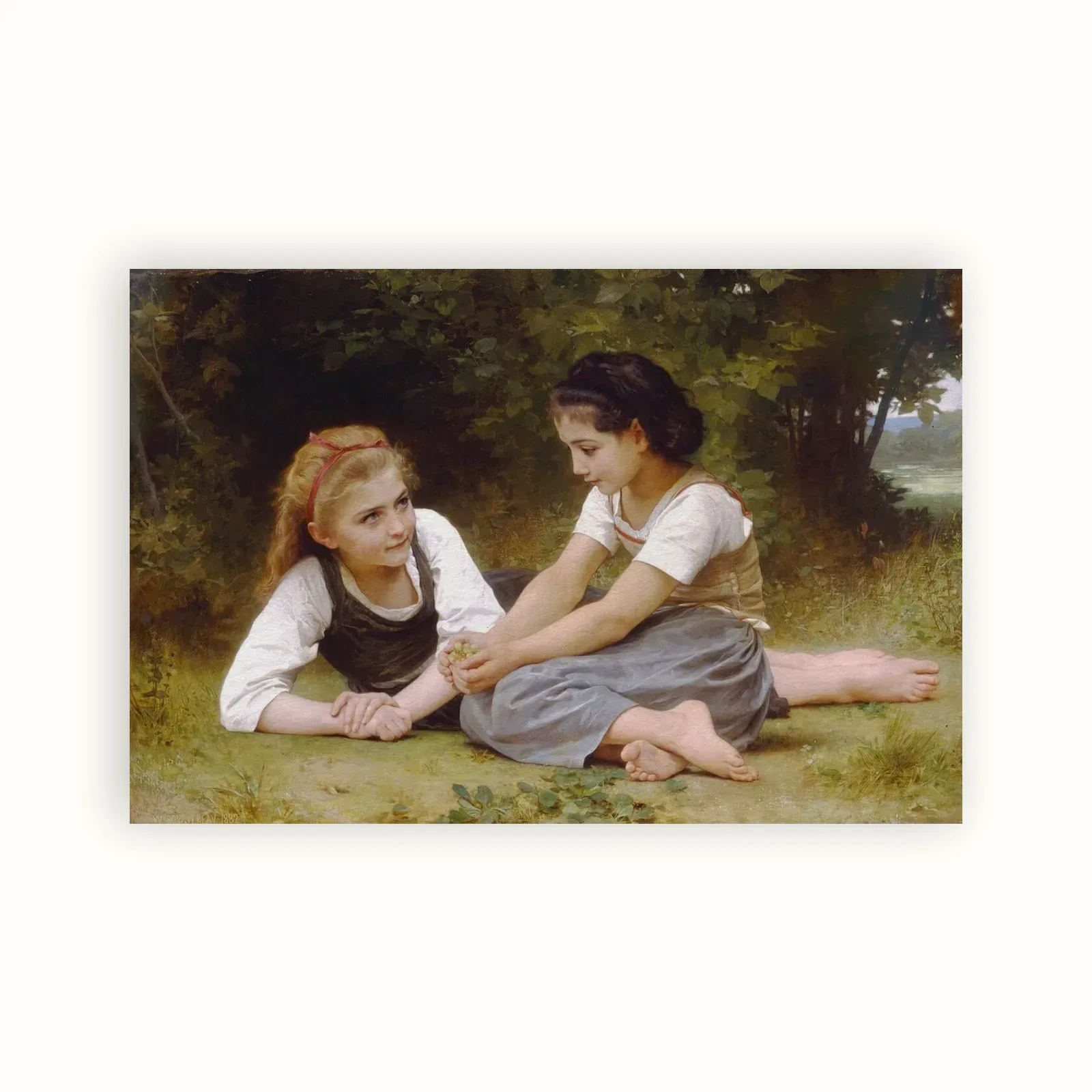 The Nut Gatherers by William-Adolphe Bouguereau, 1882: as a fine art print