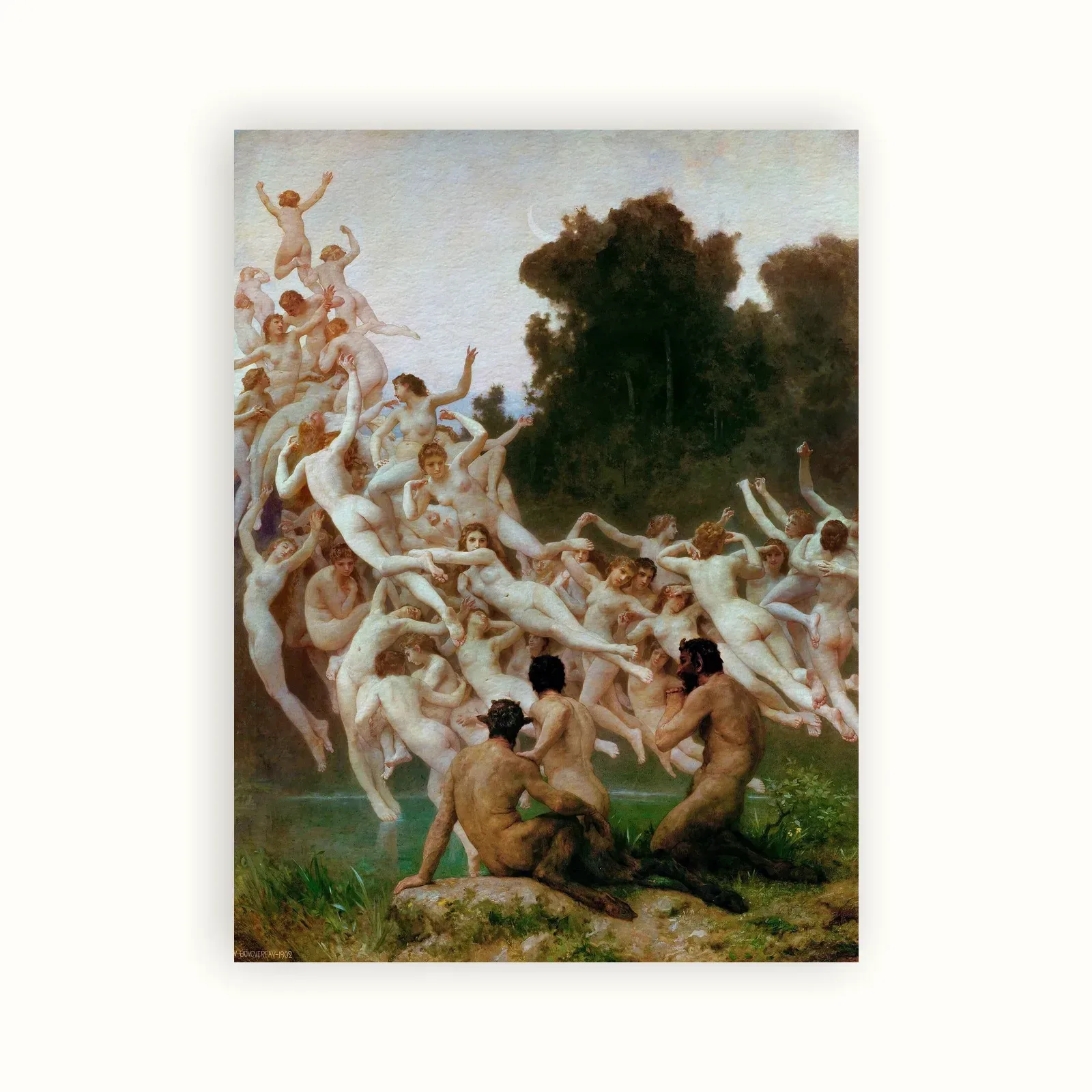 The Oreads by William-Adolphe Bouguereau, 1902: as a fine art print