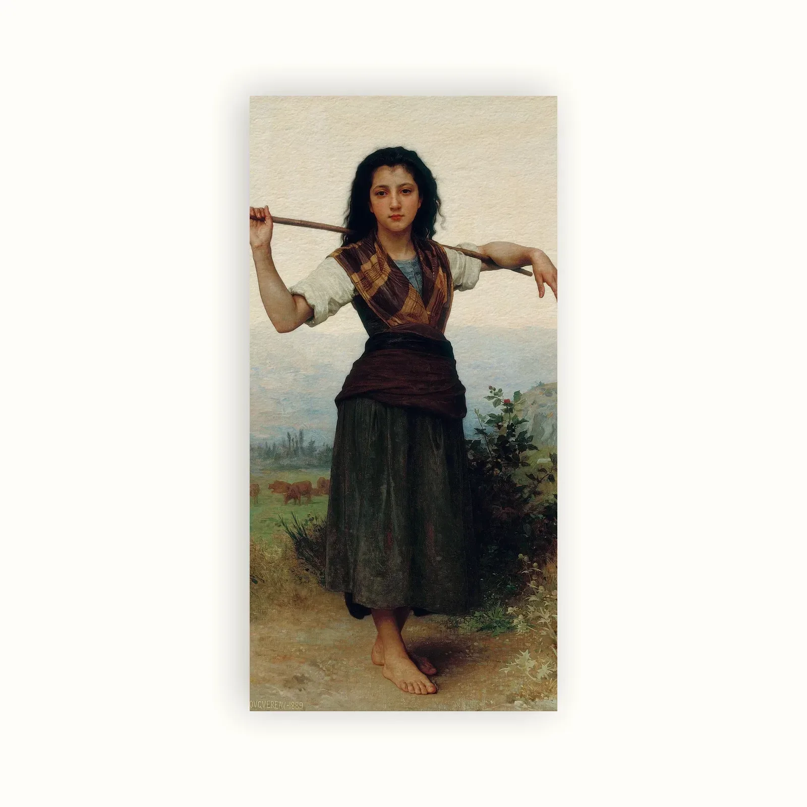 The Shepherdess by William-Adolphe Bouguereau, 1889: as a fine art print